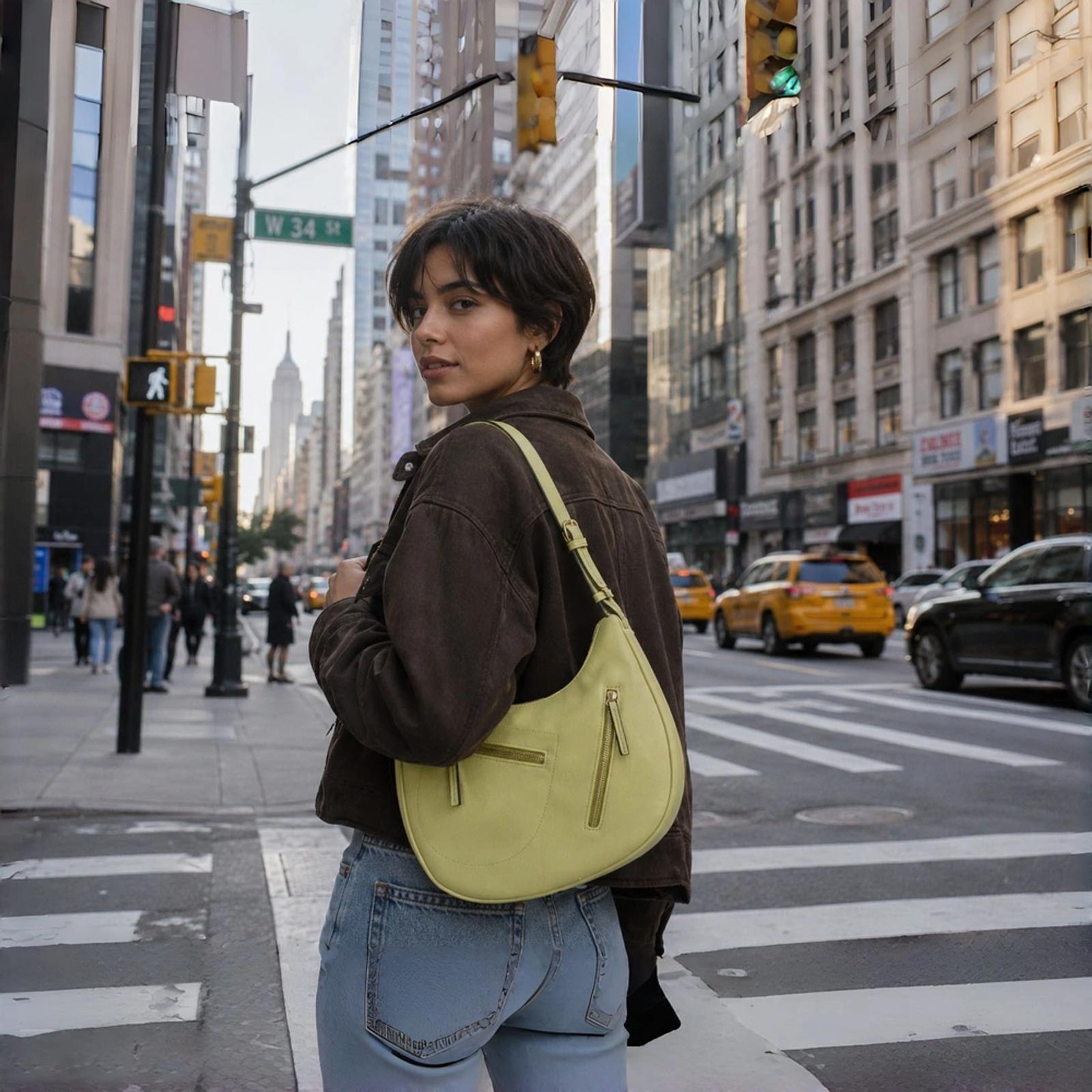 Pastel Green Crescent Hobo Bag | Smooth PU OEM Bulk Supplier thumbnail 2