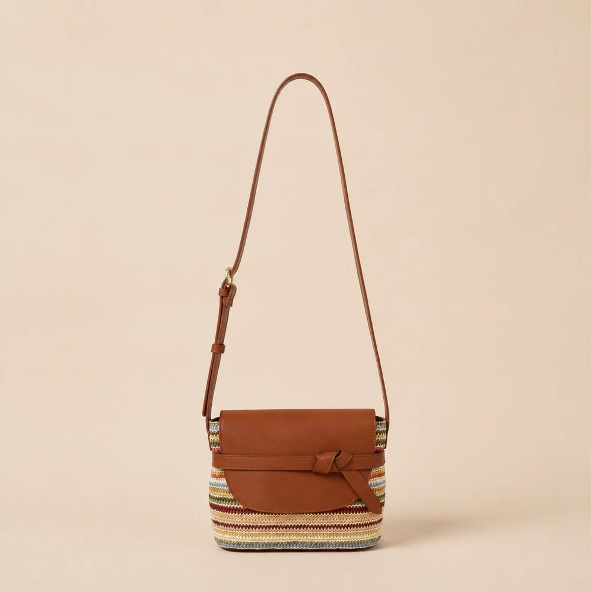 Woven Stripe Canvas Bucket Crossbody Bag OEM Factory — image 1