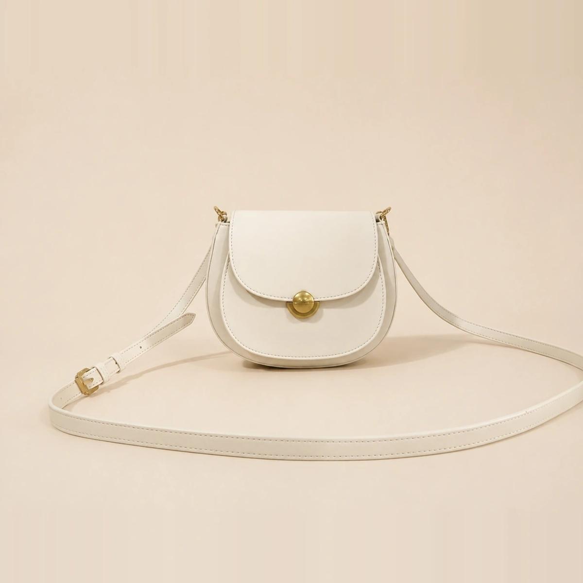 White Smooth PU Saddle Crossbody Bag - OEM ODM Factory Direct — image 1