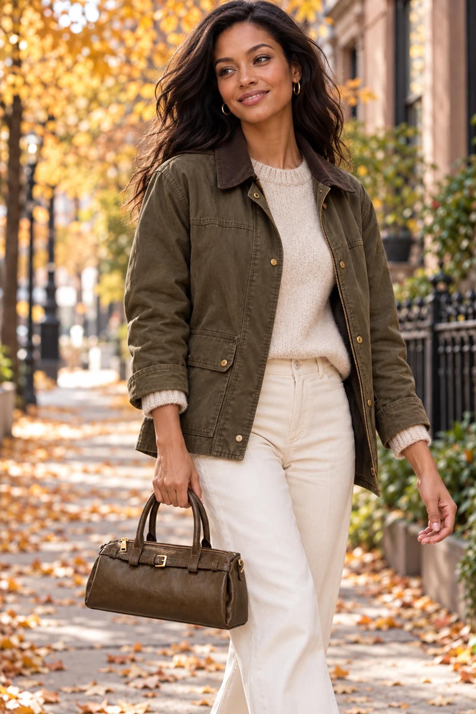 Brown Crackled PU Buckle-Strap Boston Bag | Private Label Bag Supplier thumbnail 3
