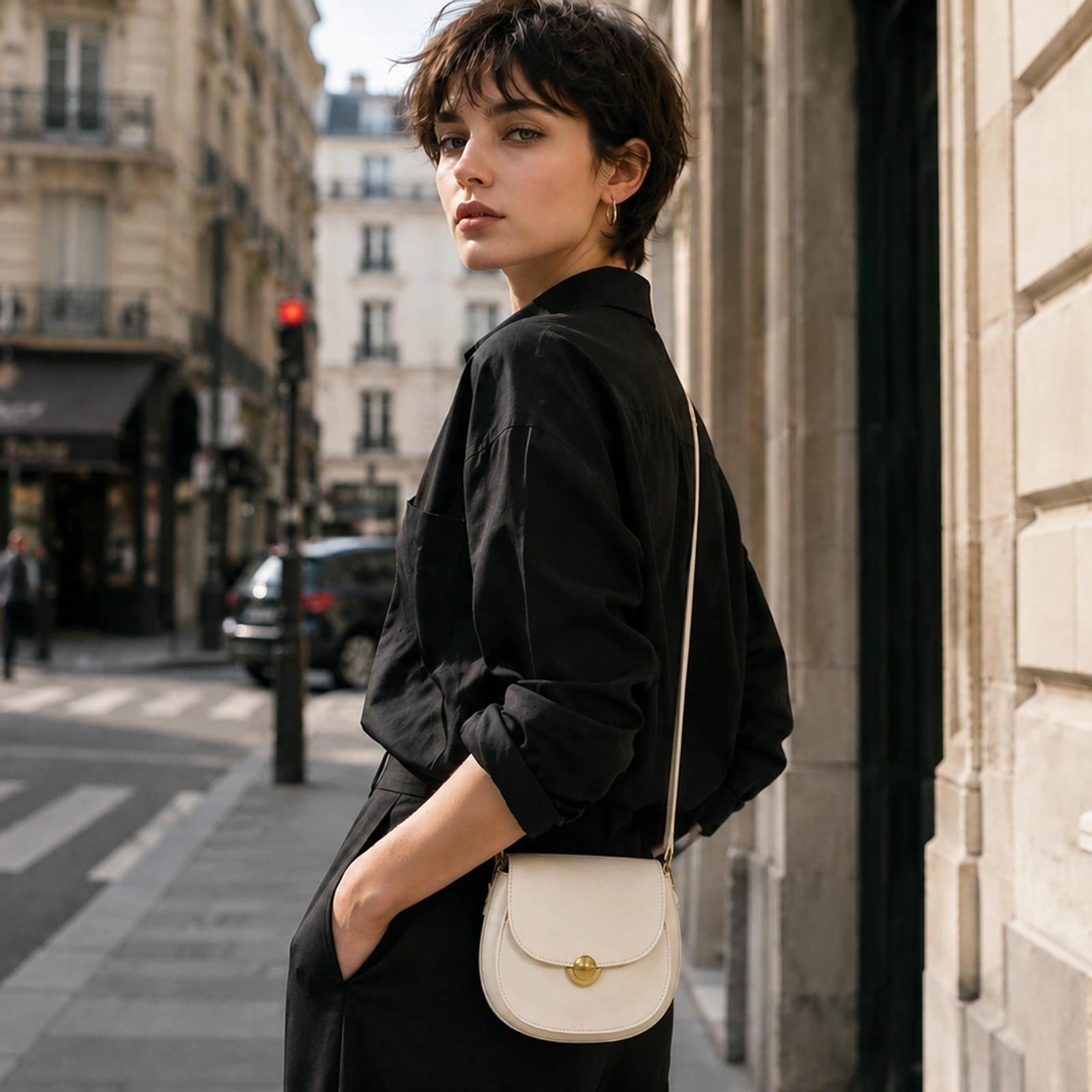 White Smooth PU Saddle Crossbody Bag - OEM ODM Factory Direct thumbnail 3