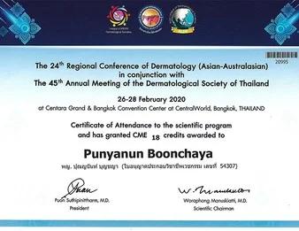 Dr. Punyanan Boonchaya Certificate 6