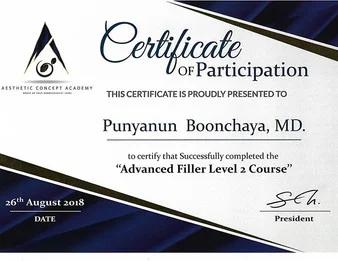 Dr. Punyanan Boonchaya Certificate 2