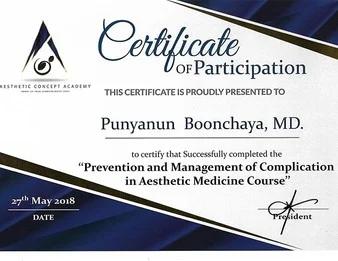 Dr. Punyanan Boonchaya Certificate 5