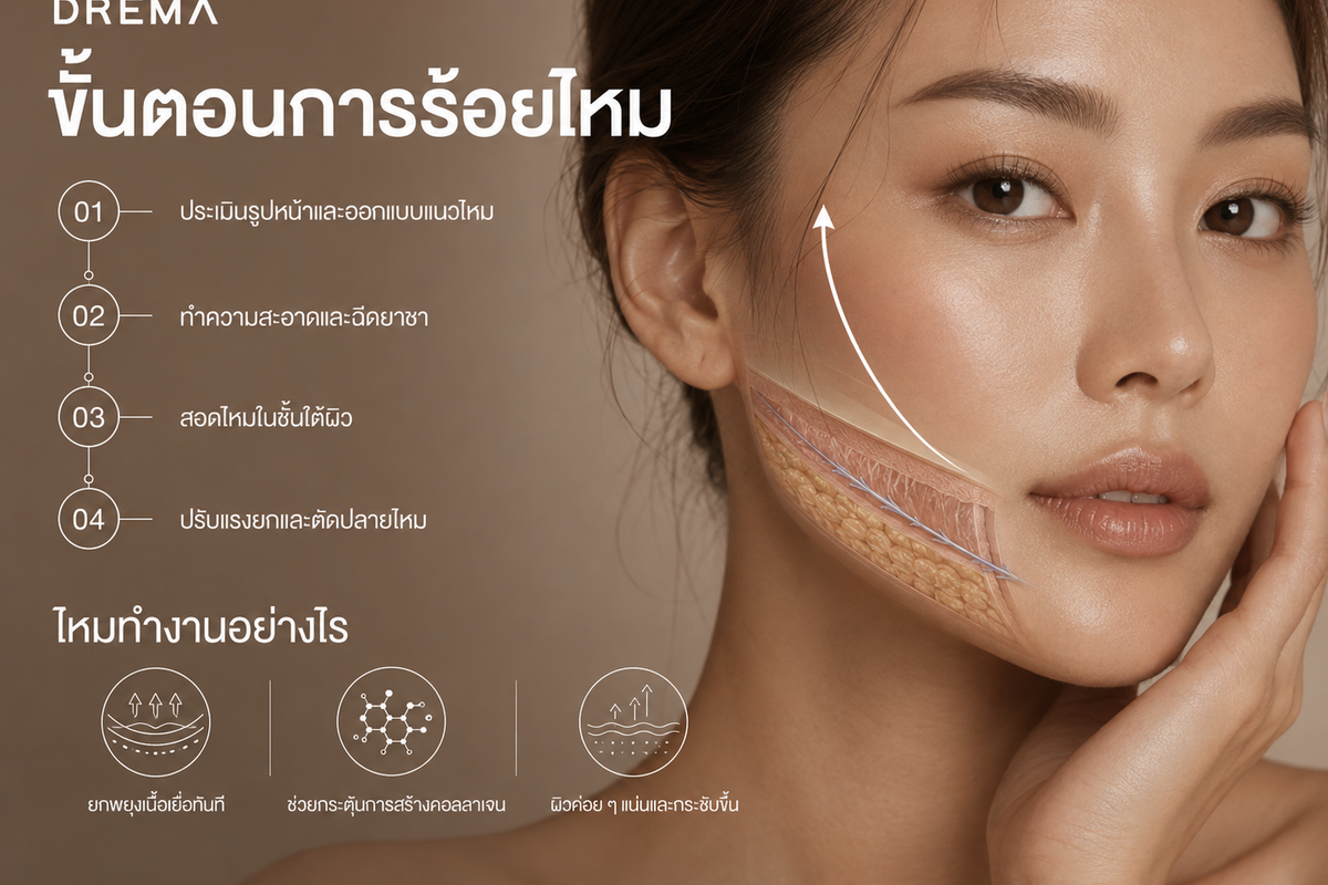 ขั้นตอนการร้อยไหม