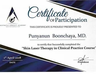 Dr. Punyanan Boonchaya Certificate 4