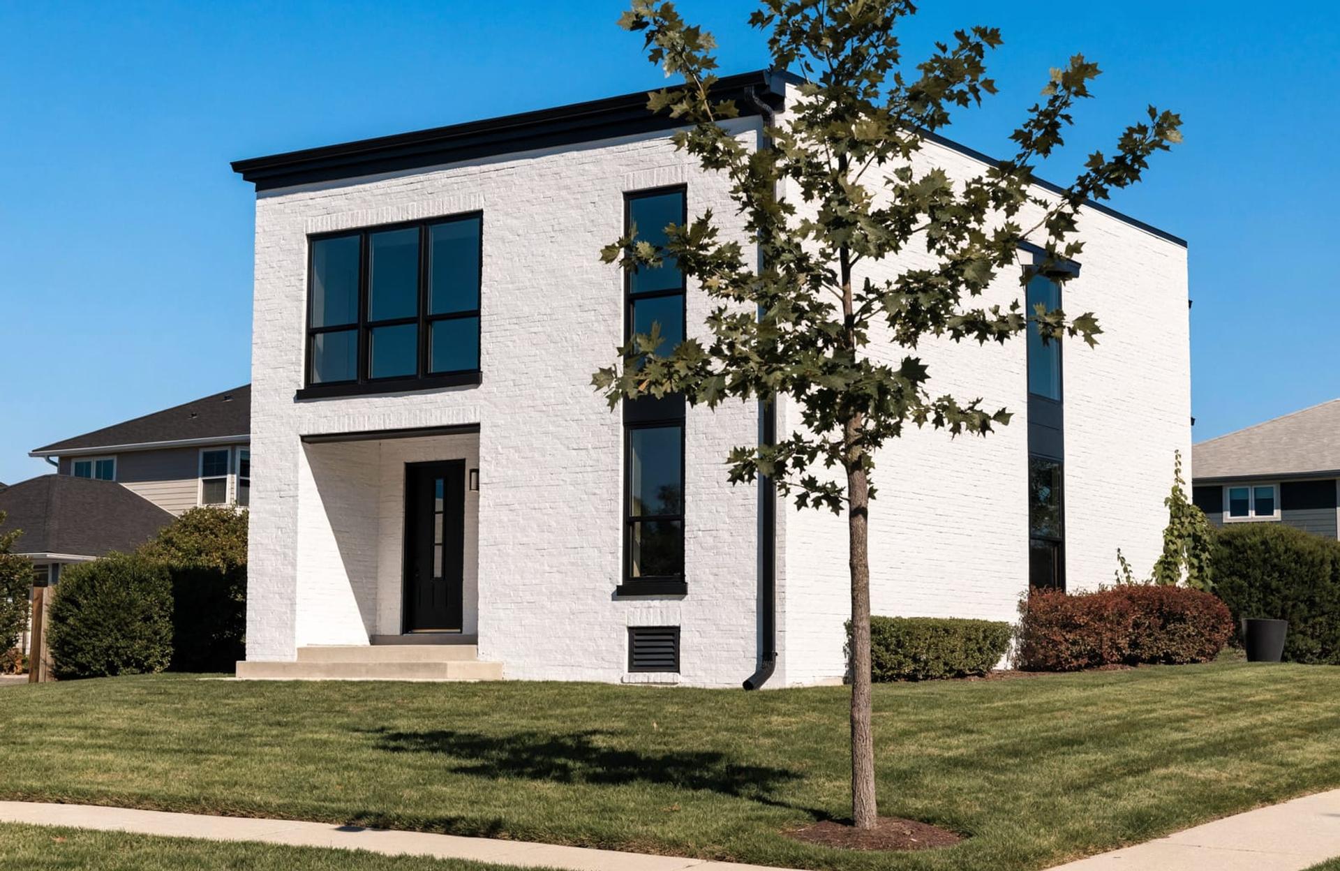 A modern single-family home exterior in a Dallas suburb
