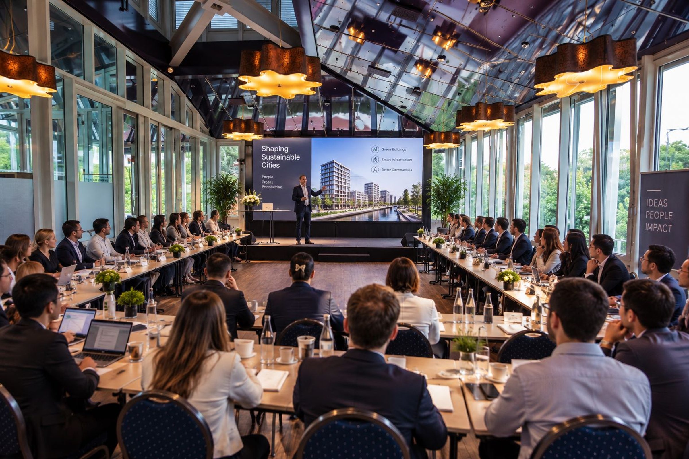 Event floor, U-shape seating