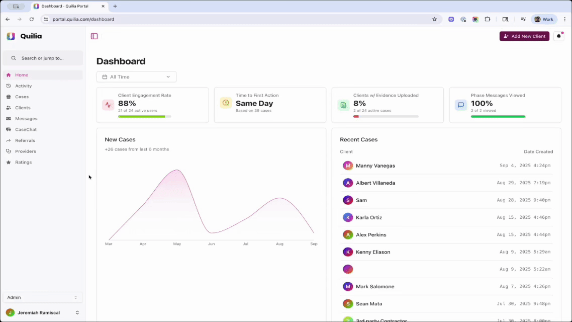 Enable AI-Powered Summaries User navigates to Quilia portal settings, opens Email Preferences, enables AI-powered summaries.