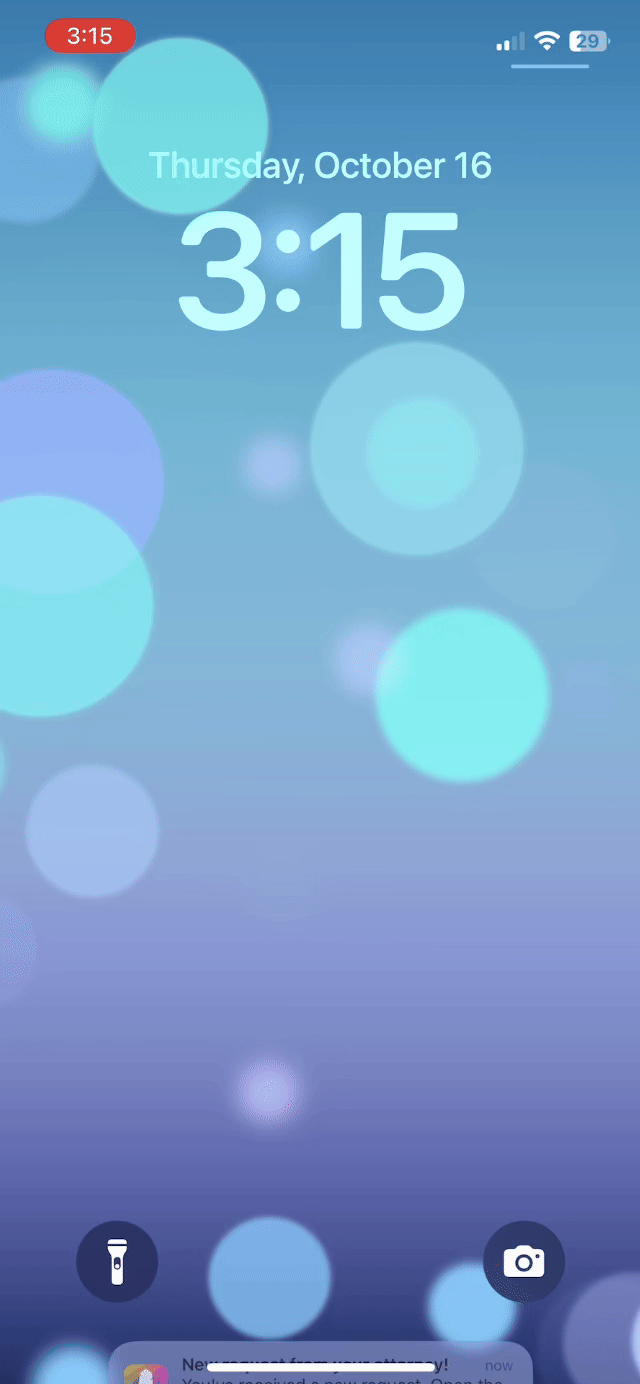 Clients get a pus notifications to review and respond instantly to a request. GIF of Quilia client mobile app displaying a push notification and completing a request submission.