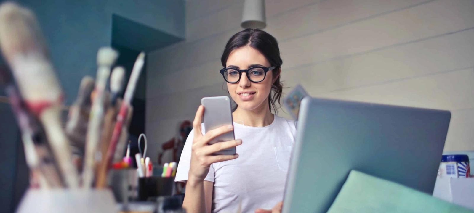 Client using Quilia app for seamless communication with attorney