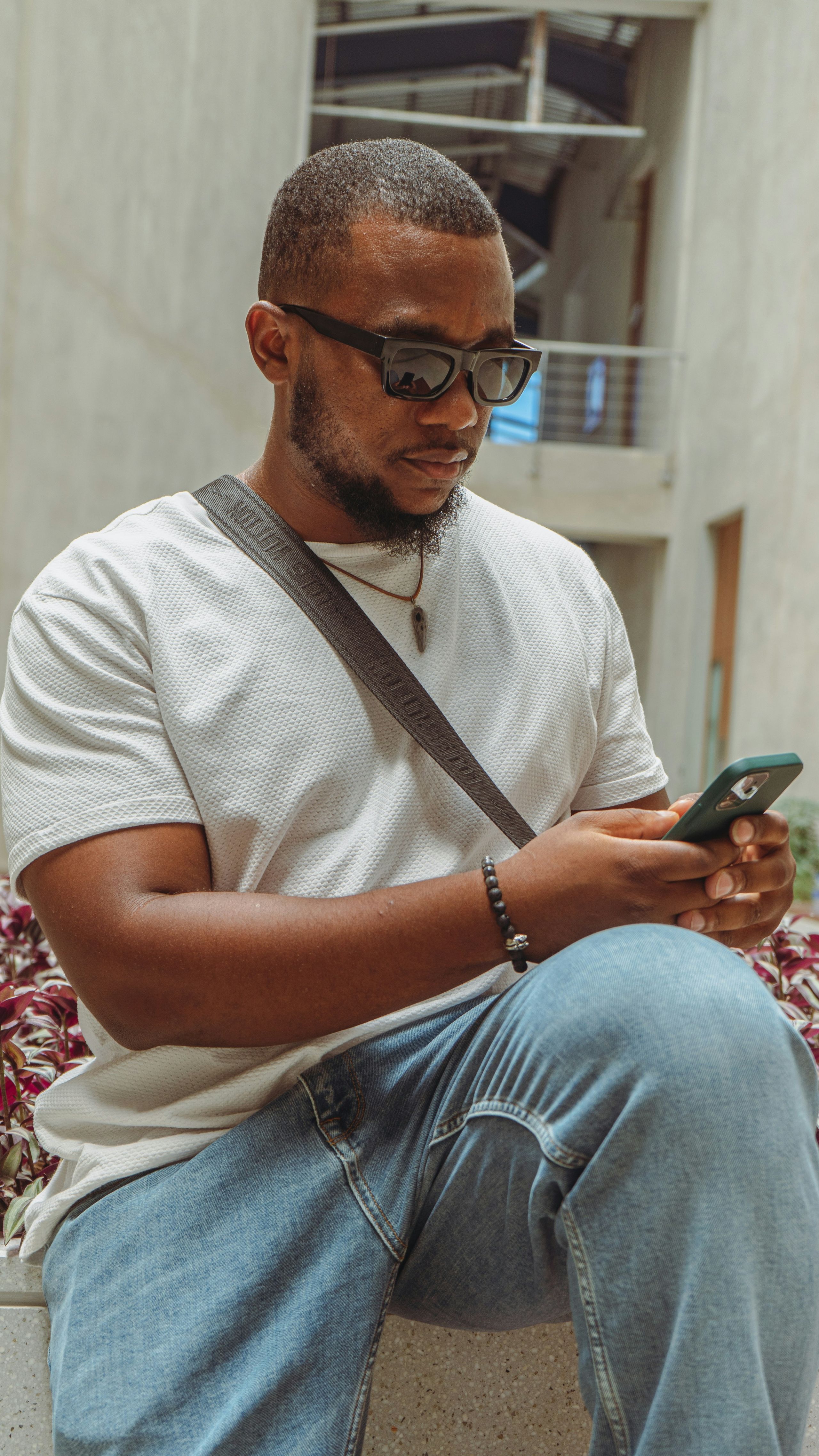 Client using a mobile app outdoors to manage their legal case