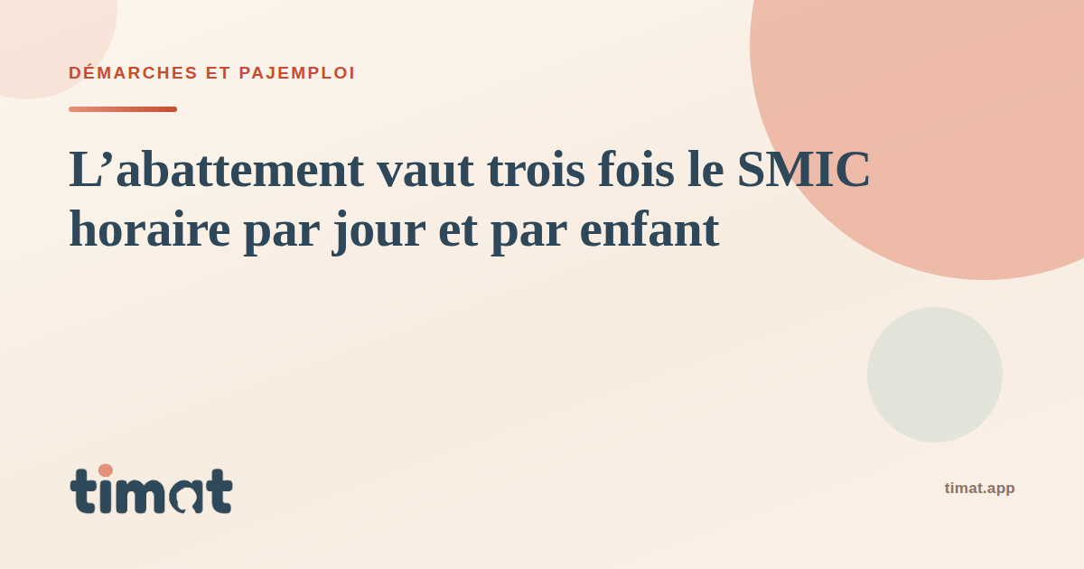 L'abattement vaut trois fois le SMIC horaire par jour et par enfant