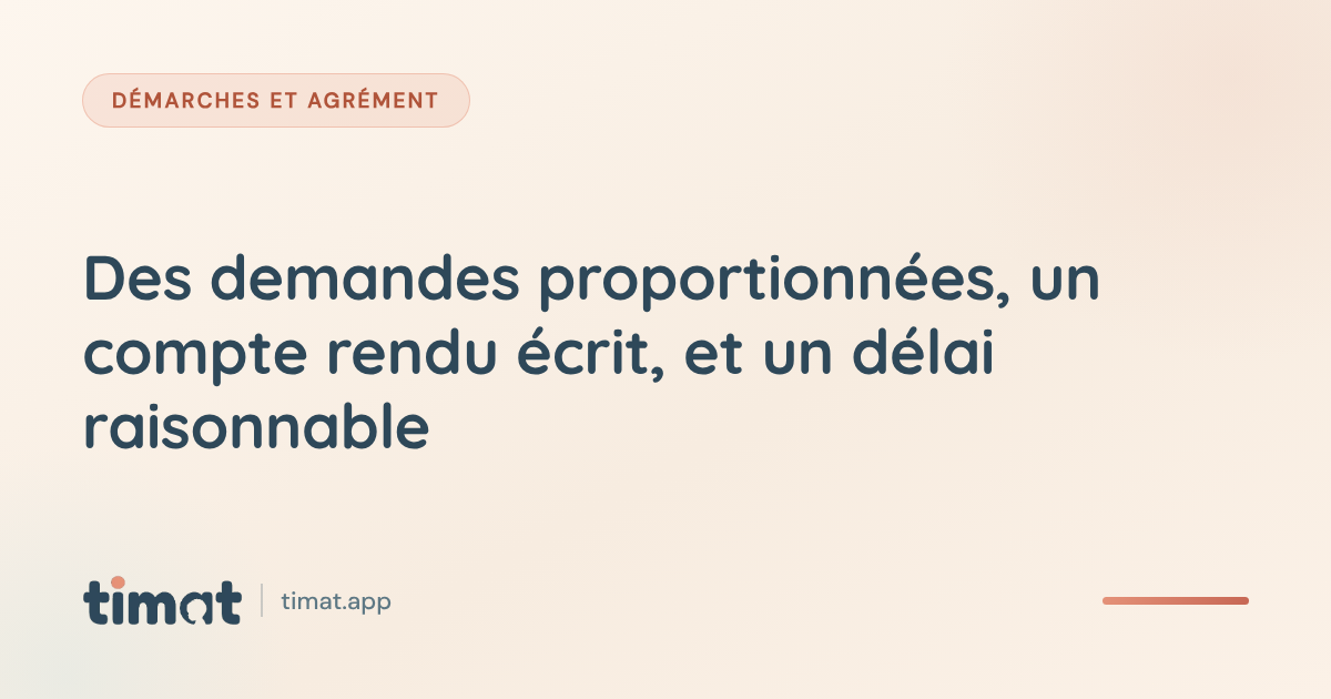 Couverture TiMat : contrôle PMI, des demandes proportionnées, un compte rendu écrit et un délai raisonnable