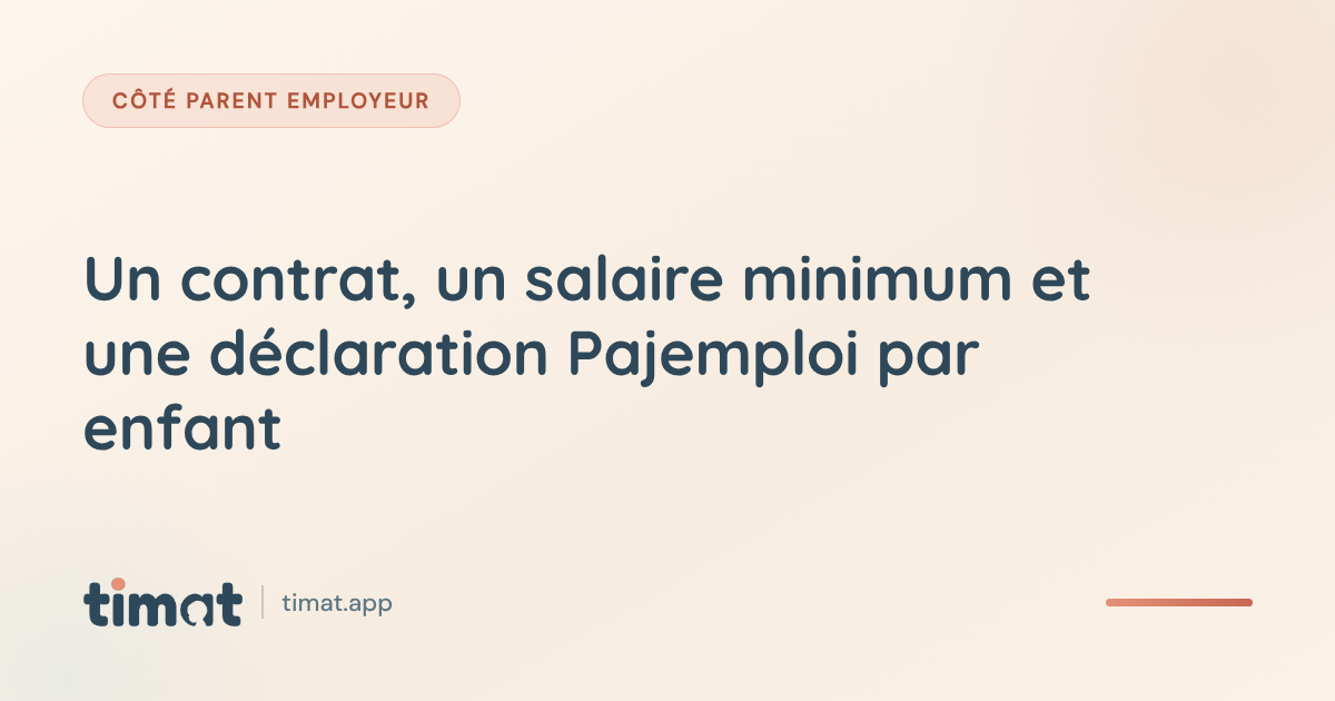Couverture TiMat : frères et sœurs, un contrat, un salaire minimum et une déclaration Pajemploi par enfant