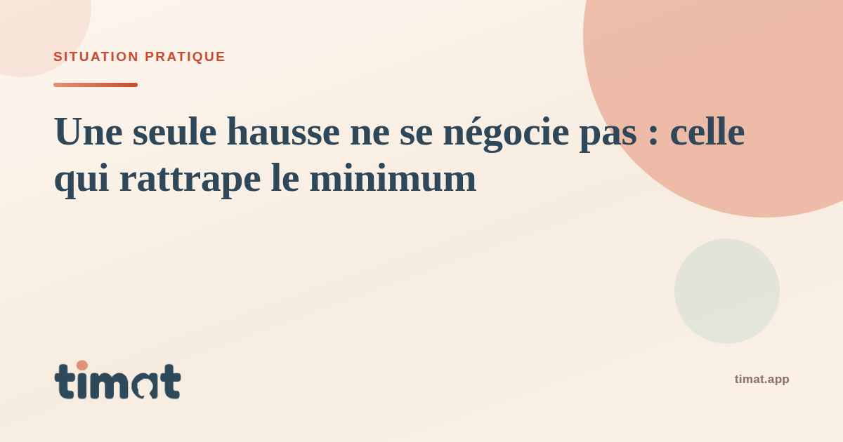 Seule la hausse qui rattrape le minimum légal s'impose sans l'accord de l'employeur