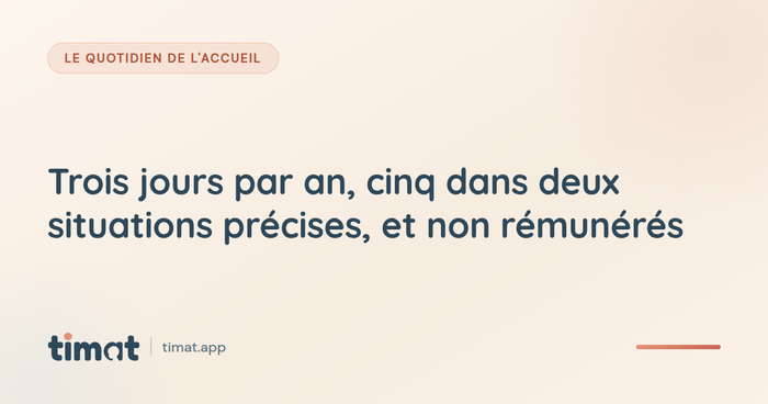 Trois jours par an, cinq dans deux situations précises, et non rémunérés