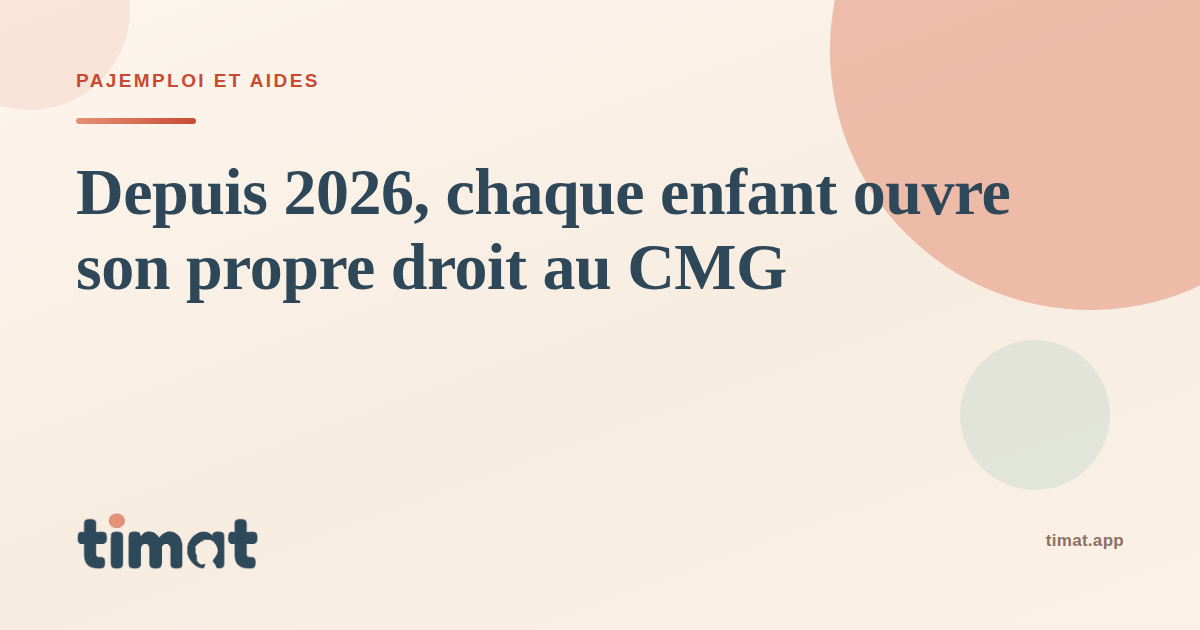 Depuis janvier 2026, chaque enfant ouvre son propre droit au complément de libre choix du mode de garde