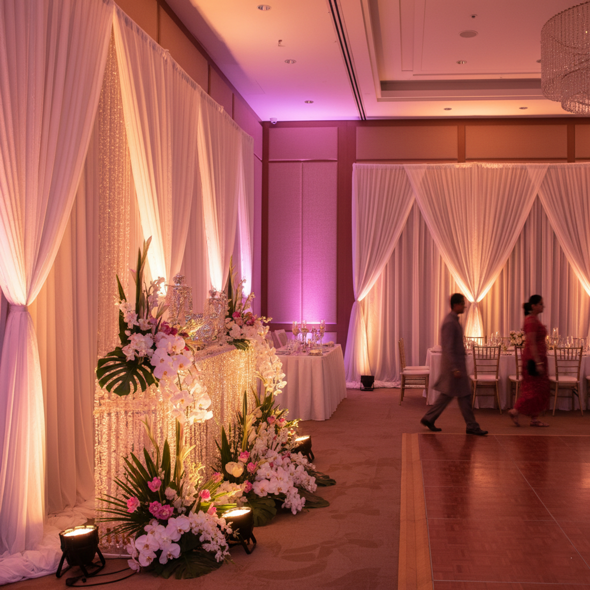 srilankan wedding with stage lights