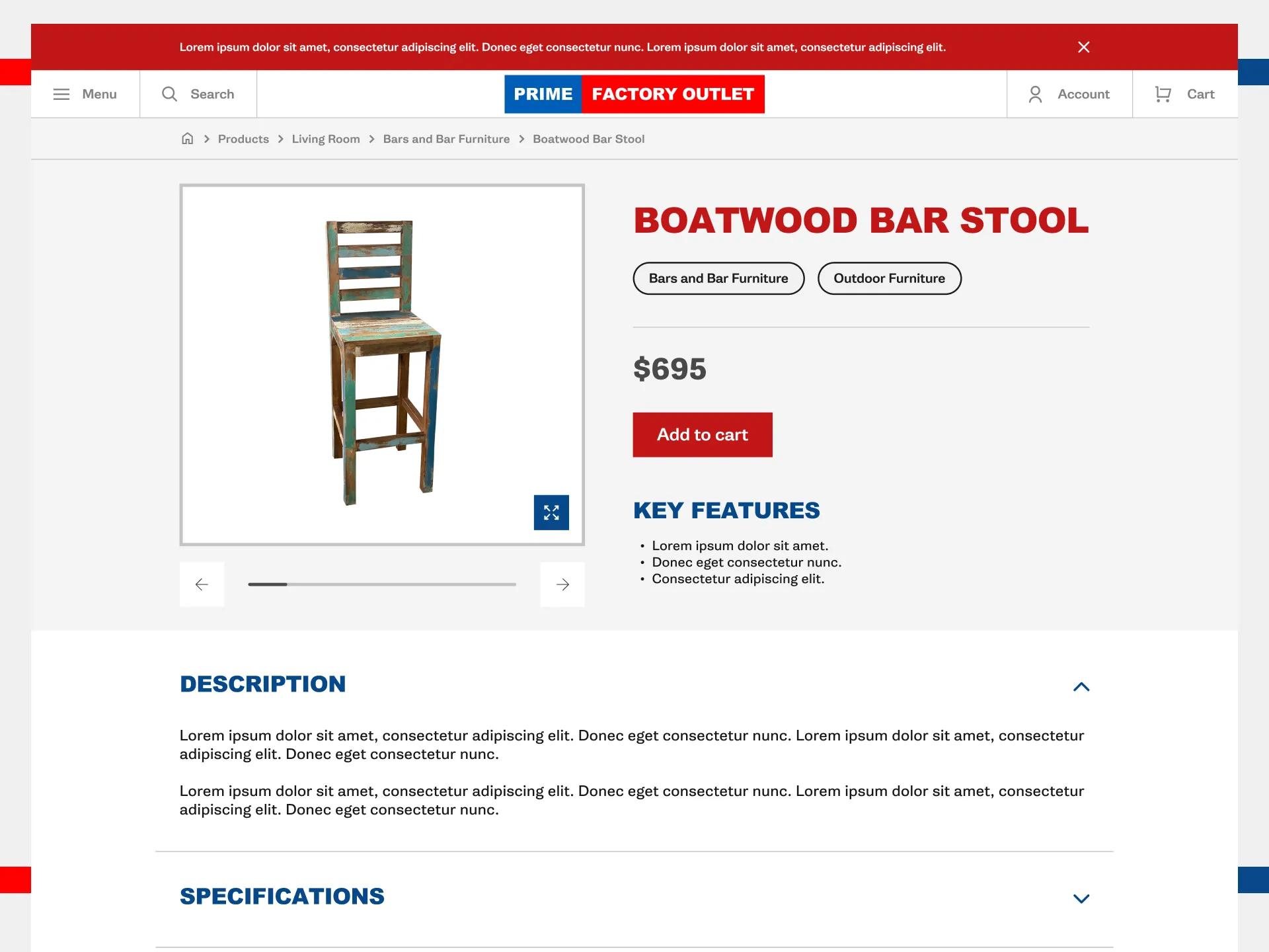 A mockup of the product page on desktop.