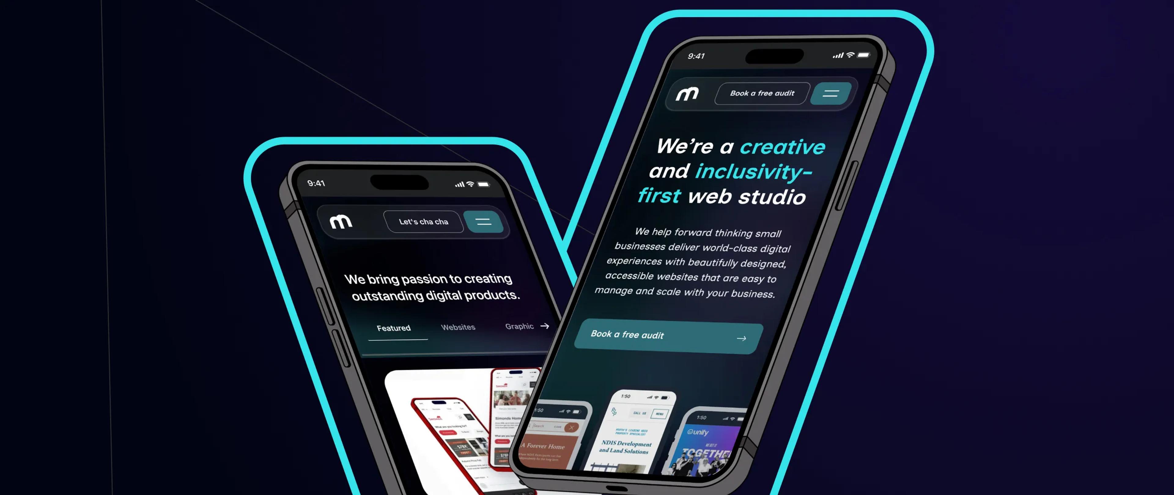 A mockup of two phones, showing the Mintyy website.
