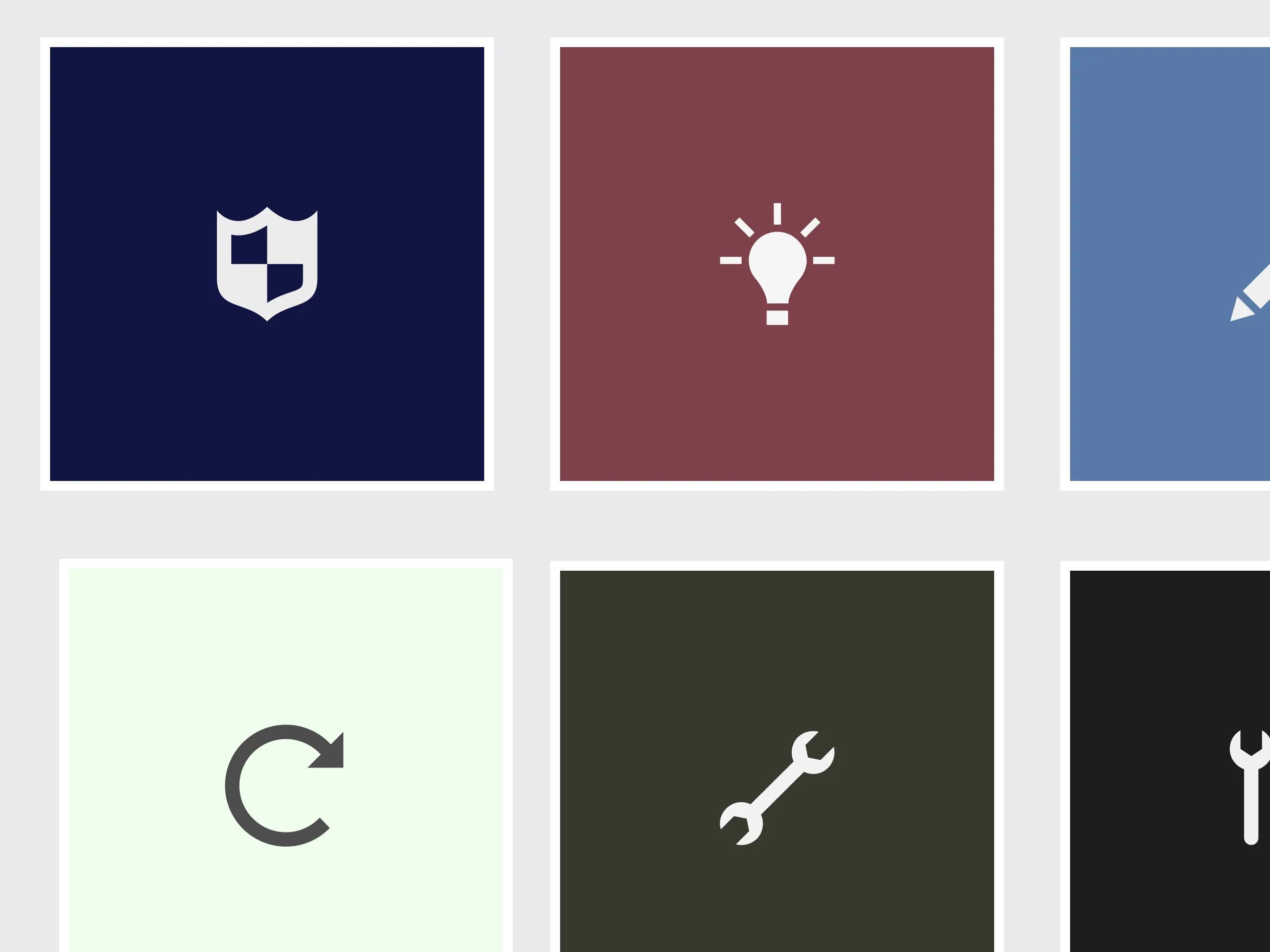 A mockup of some of the icons and colours we designed for TerrSat.