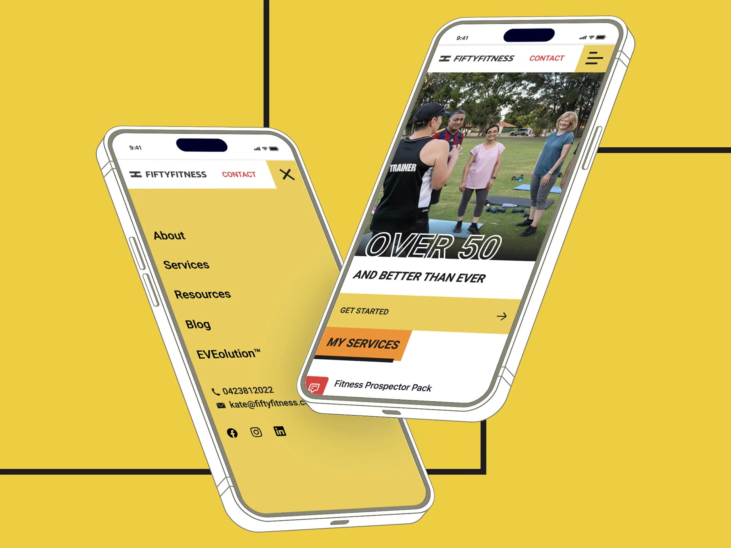 A mockup of the website on mobile.