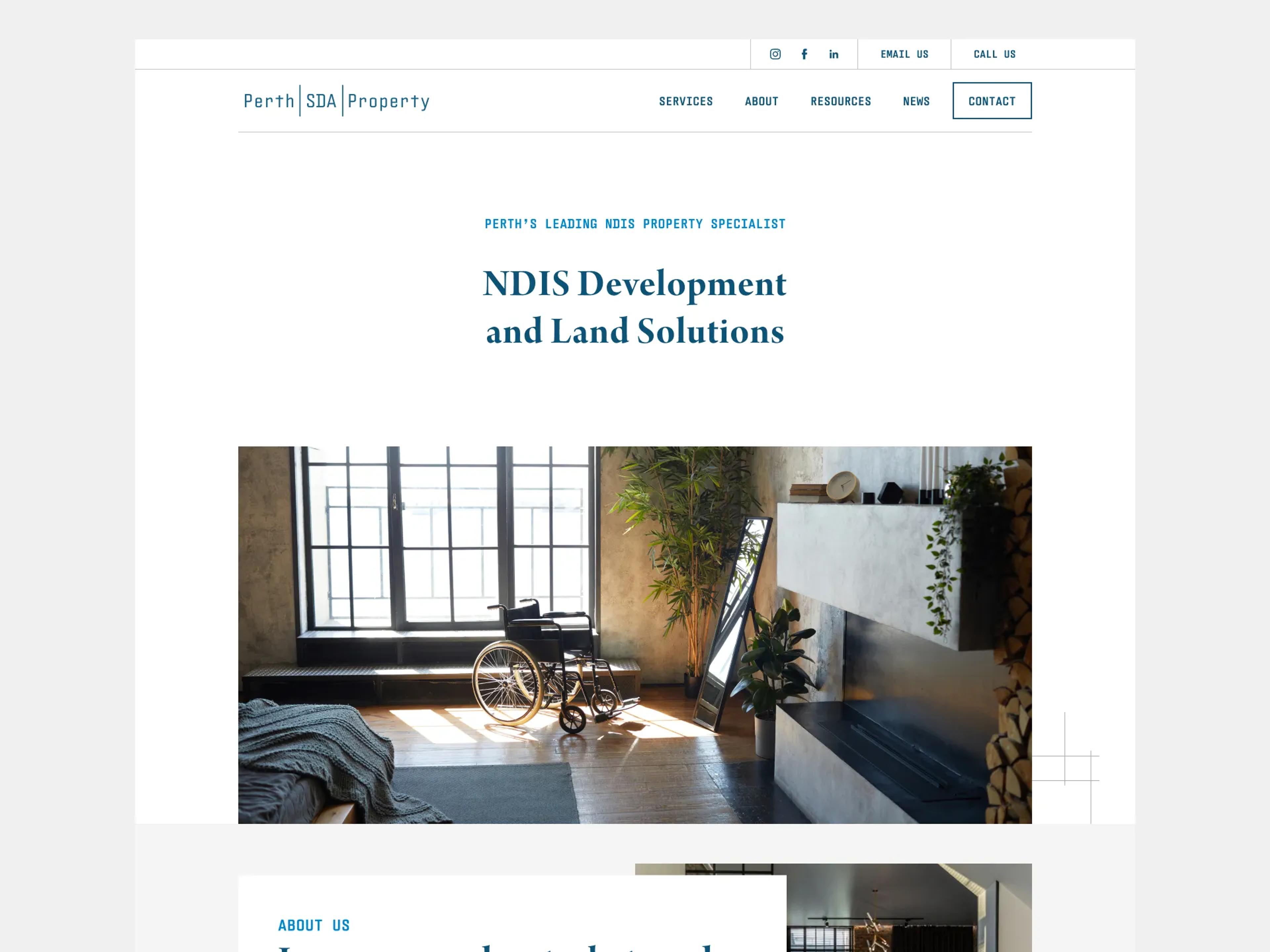 A mockup of the website on desktop.
