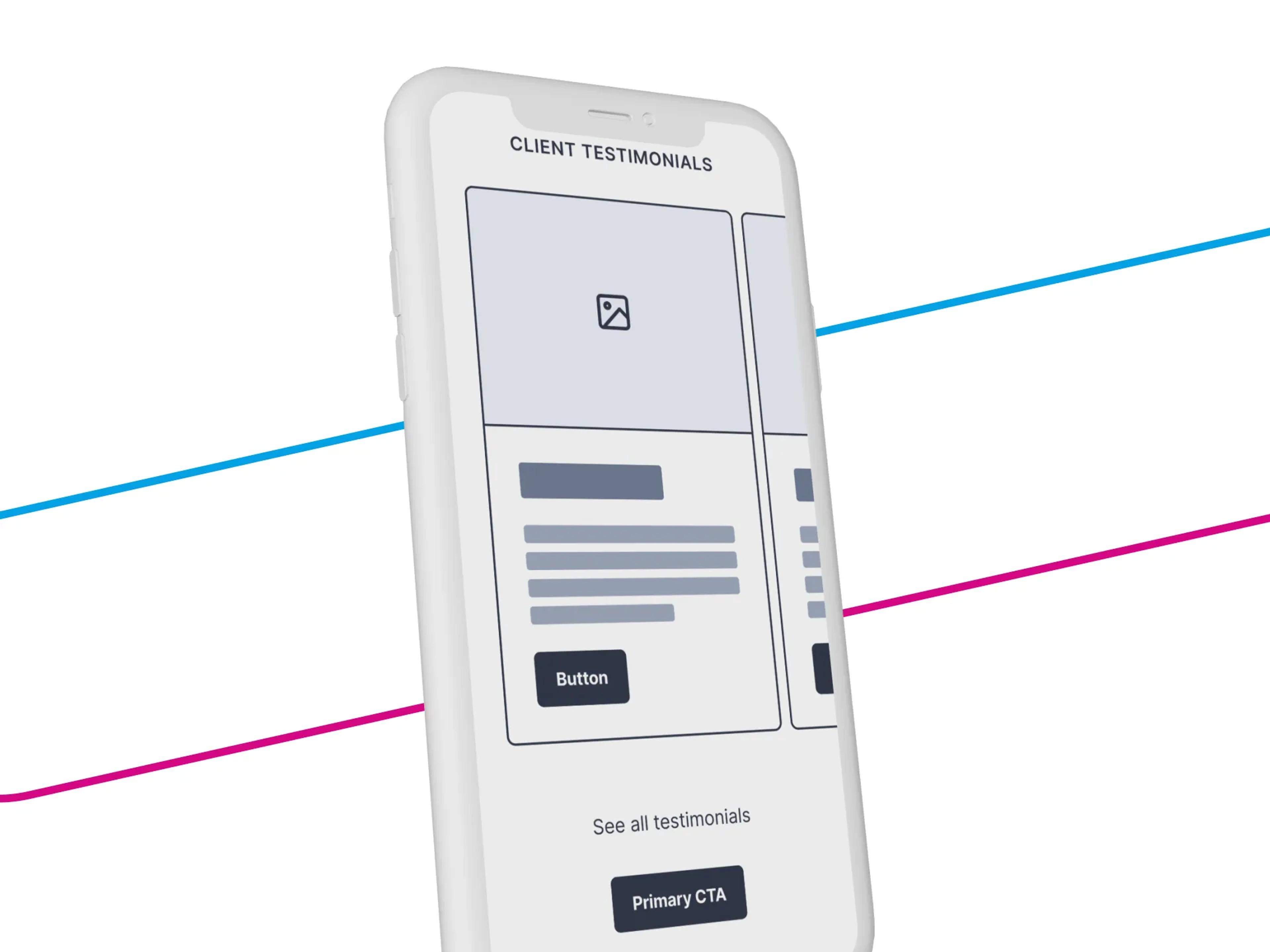 A mockup of a wireframe of the Unify website