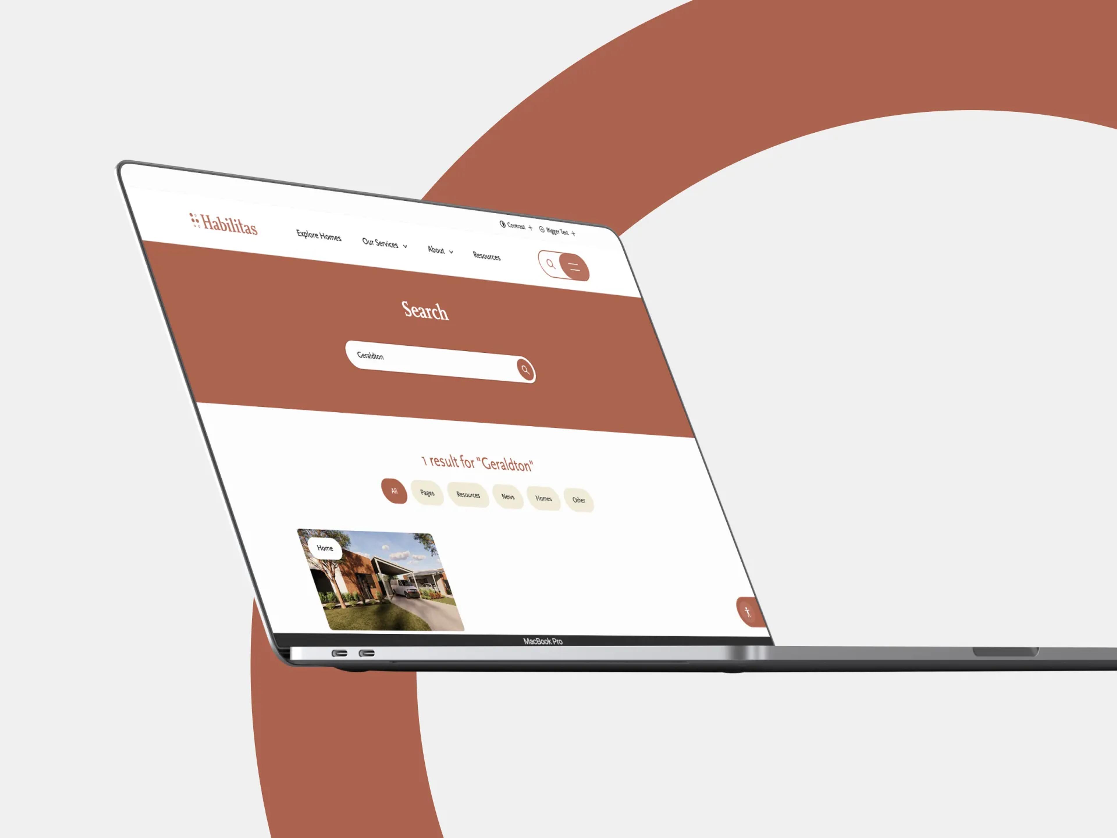 A mockup of the website on desktop