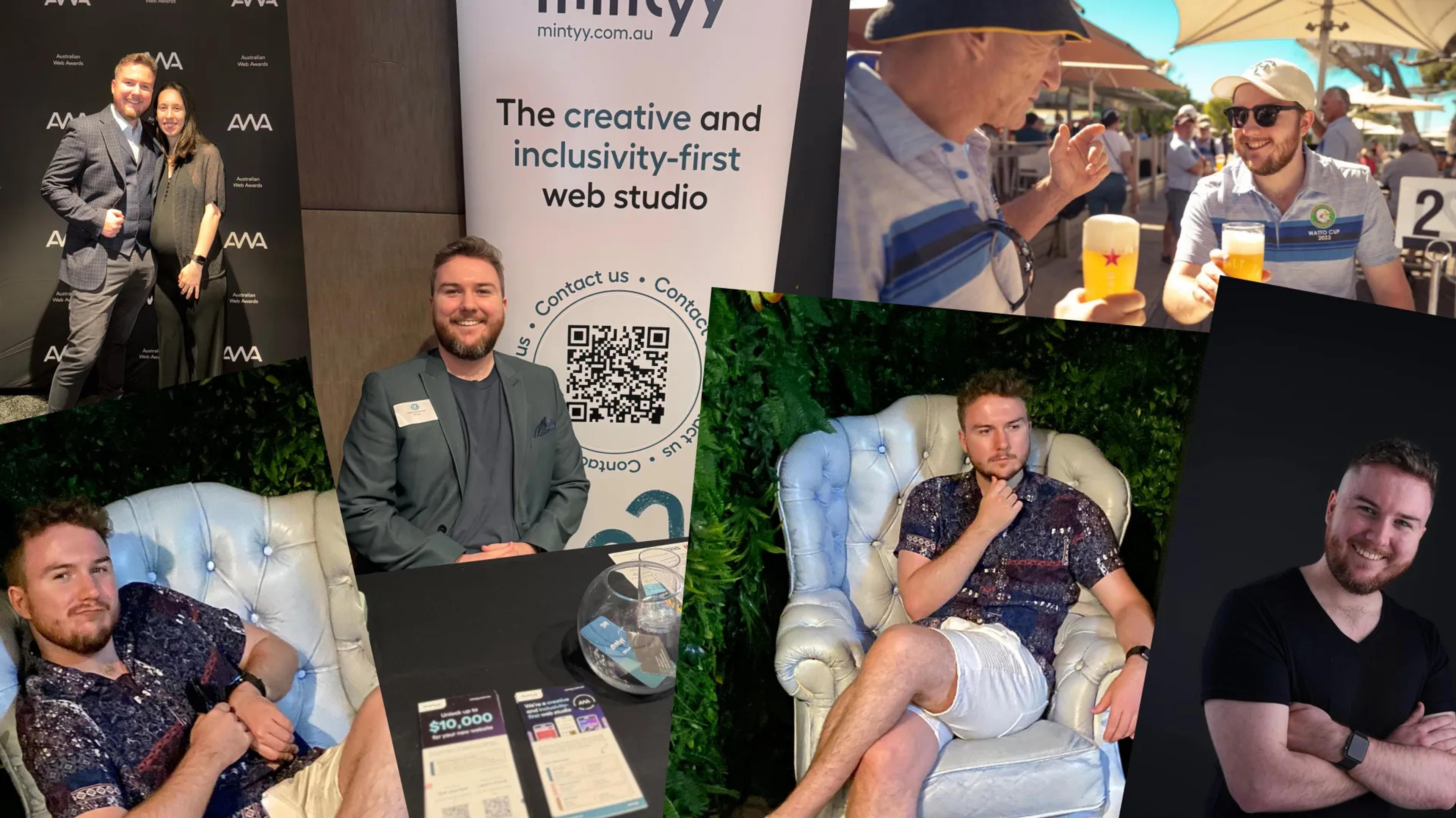 A photo compilation of Eamon at various events.