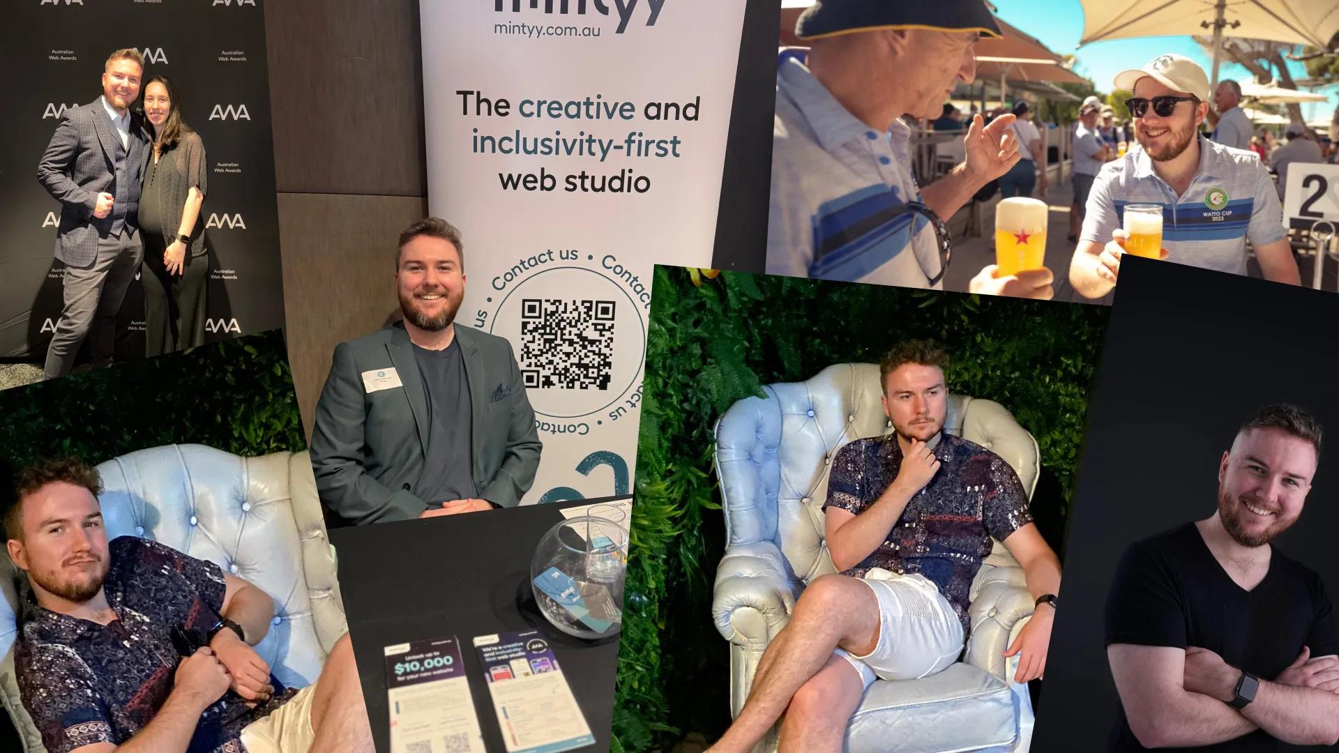 A photo compilation of Eamon at various events.