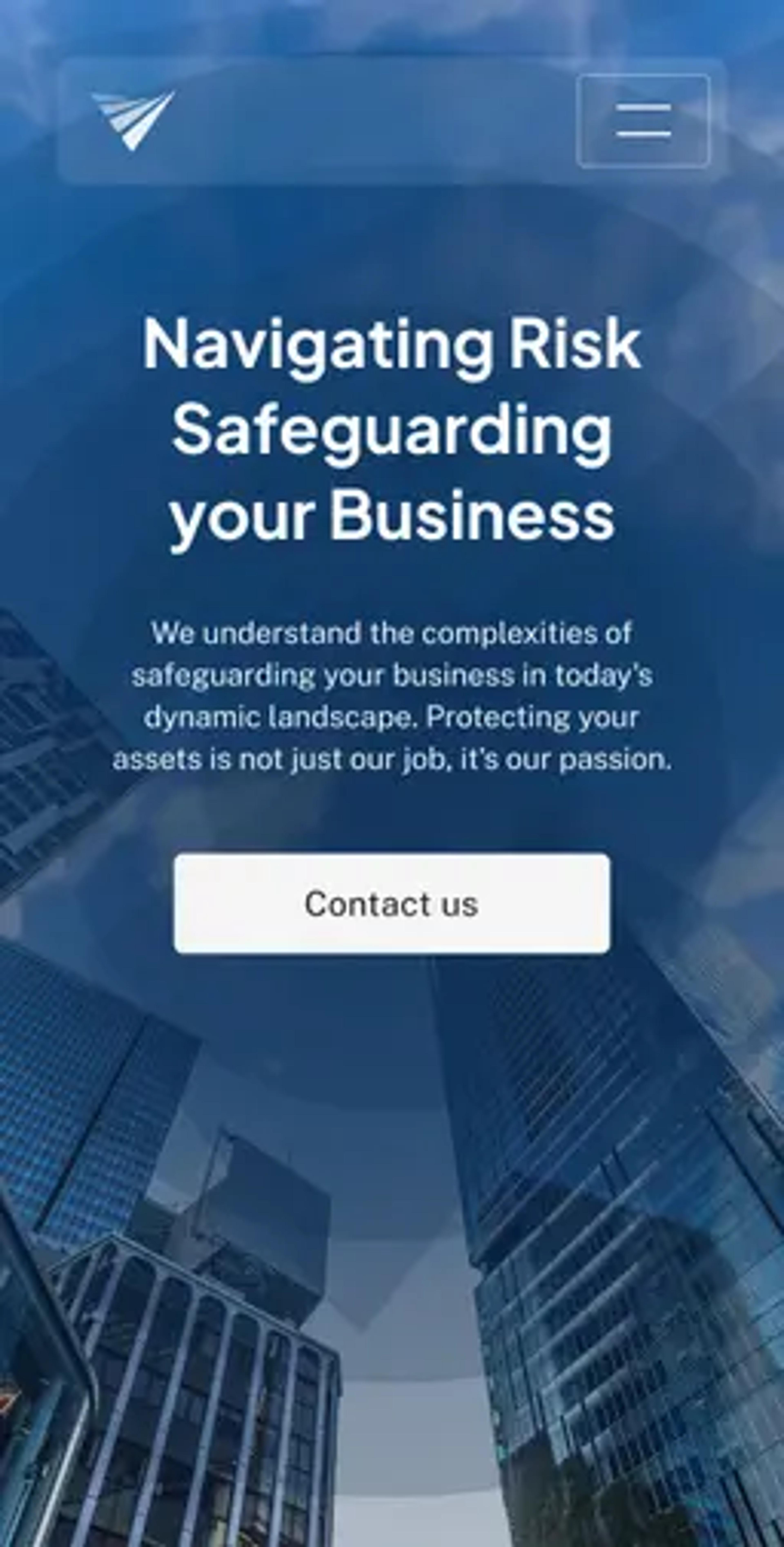 A mockup of the Vantage Insurance Brokers website on mobile.