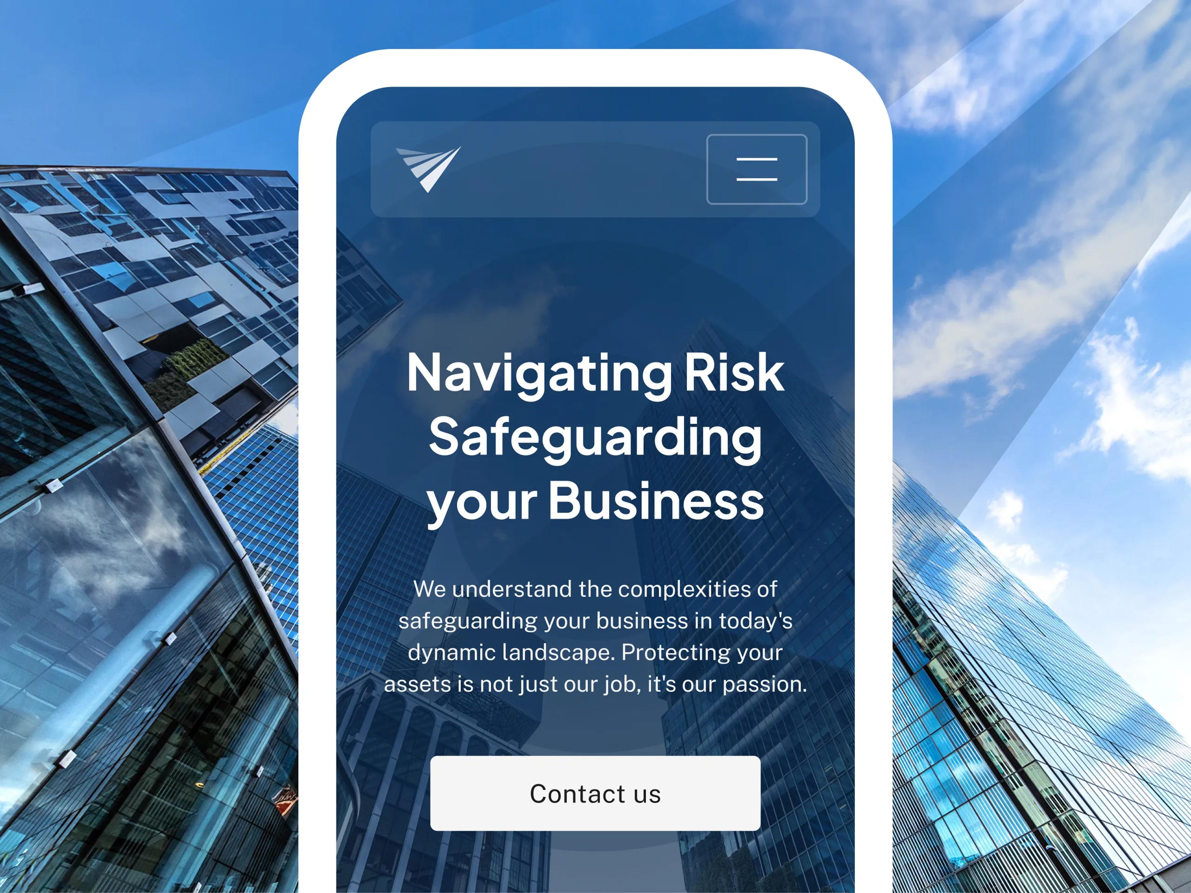 A mockup of the Vantage Insurance Brokers website on mobile.