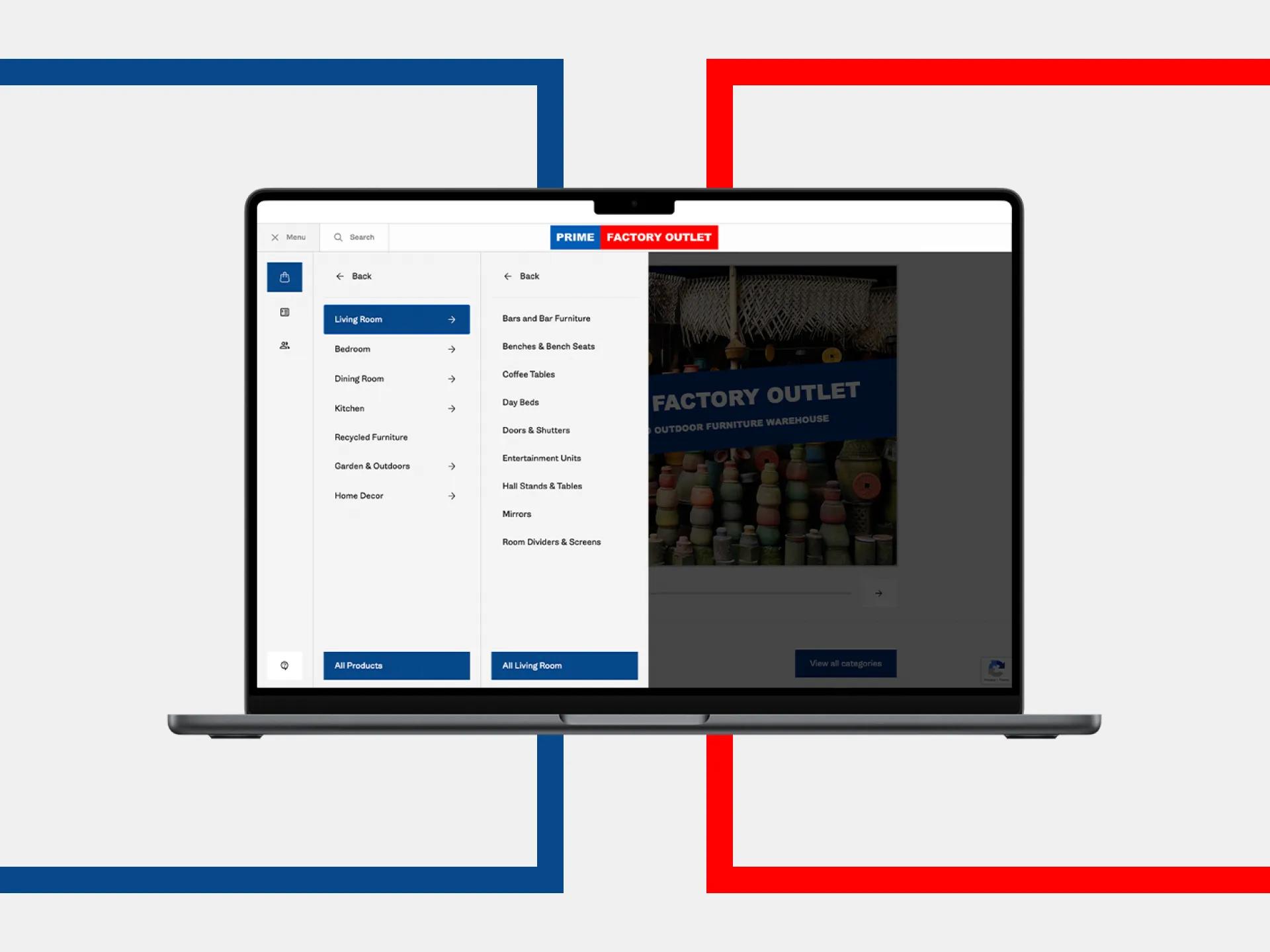 A mockup of the Prime website's navigation on desktop.
