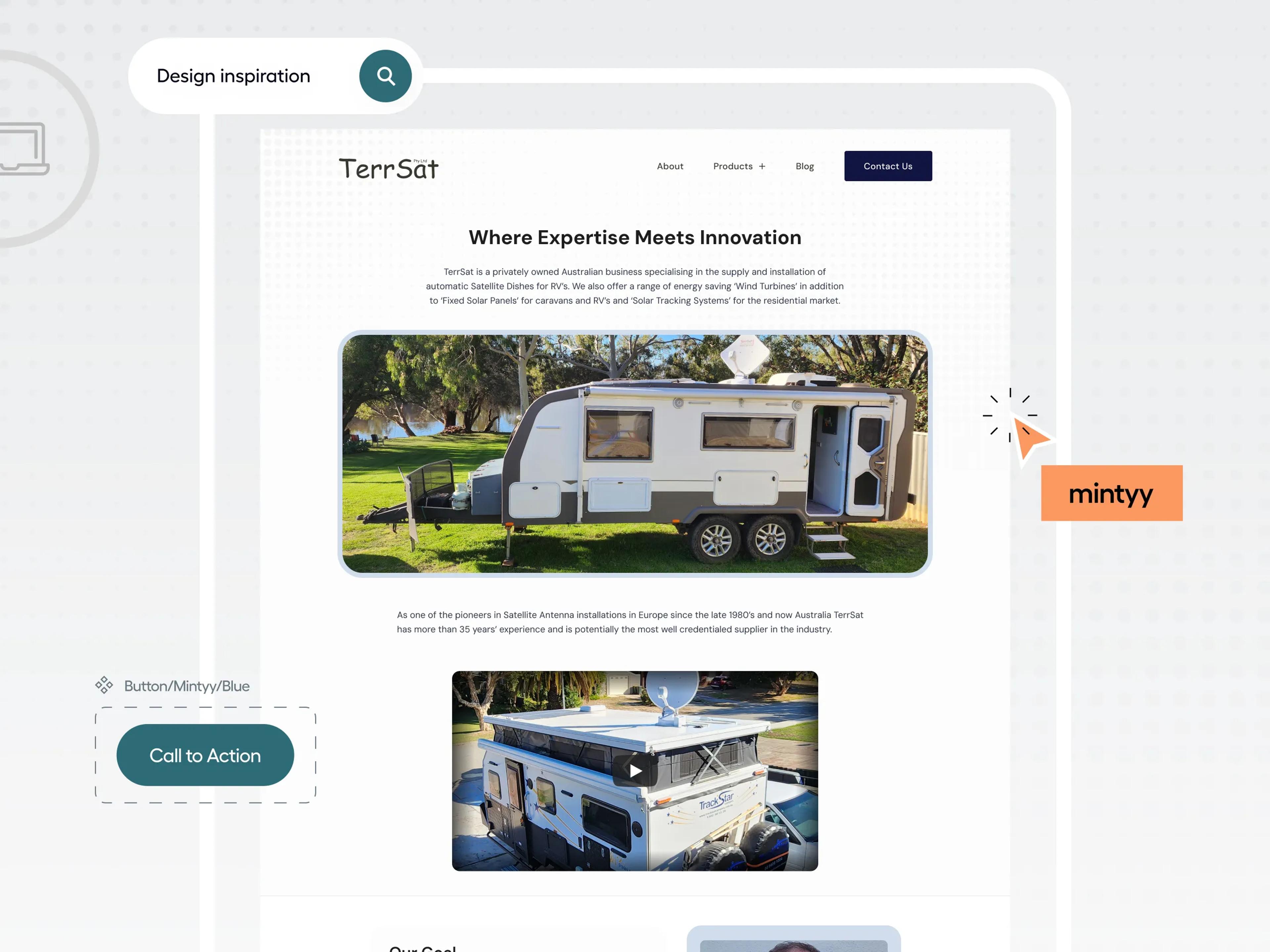 A mockup of the TerrSat website on desktop.