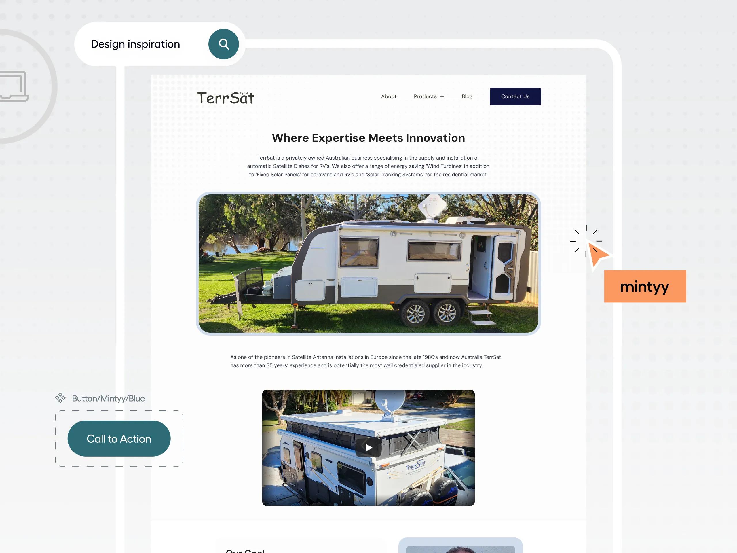A mockup of the TerrSat website on desktop.