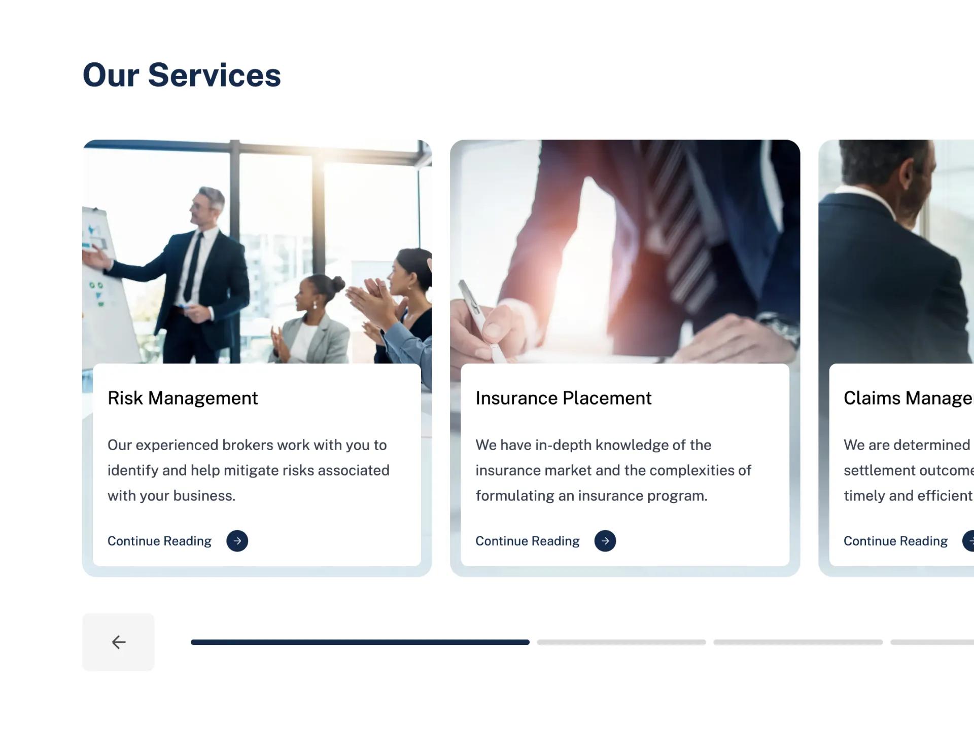 A mockup of the Vantage Insurance Brokers website.