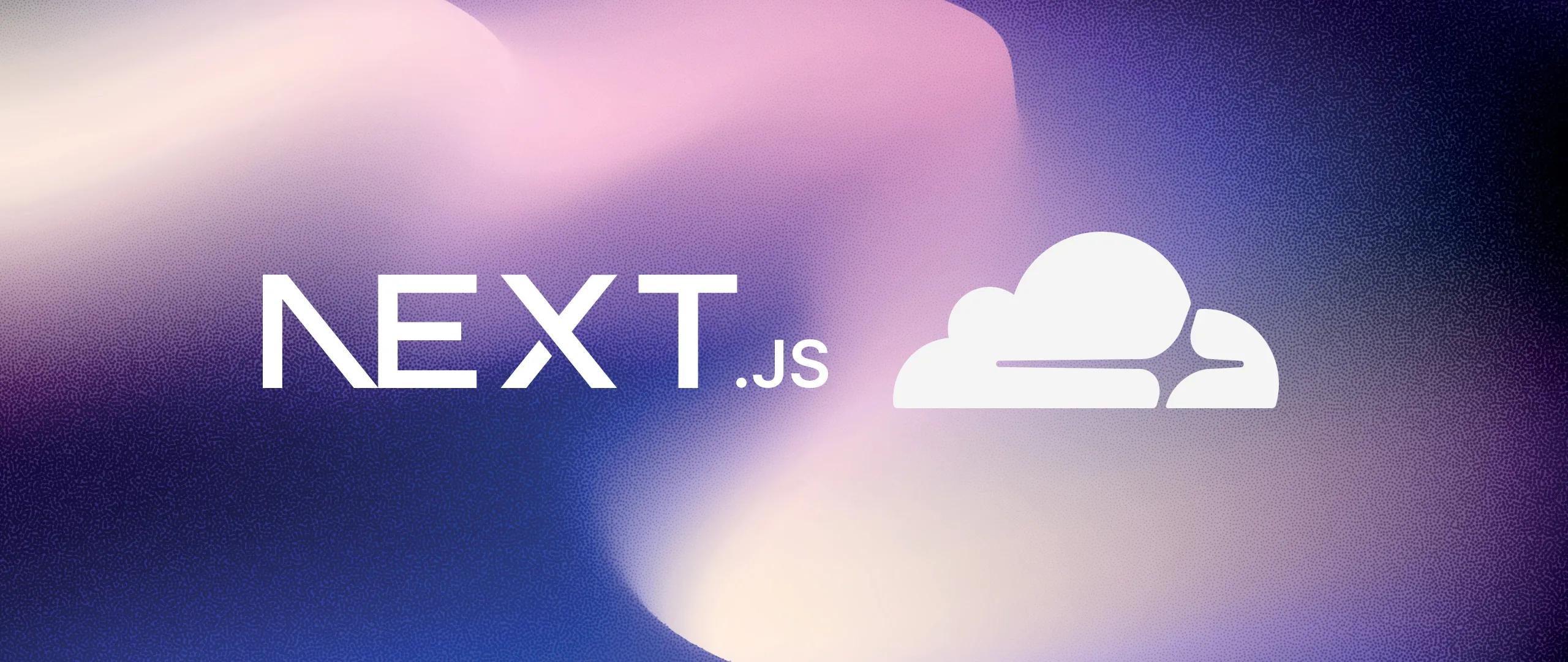 The Next.js logo and Cloudflare logo.
