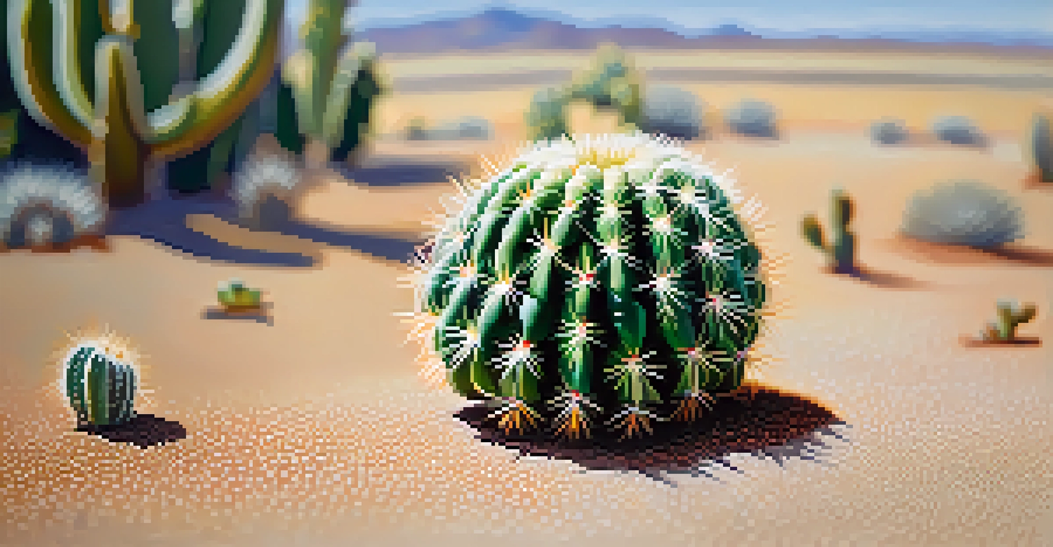 A close-up of a peyote cactus, highlighting its detailed texture and vibrant color against a blurred backdrop.