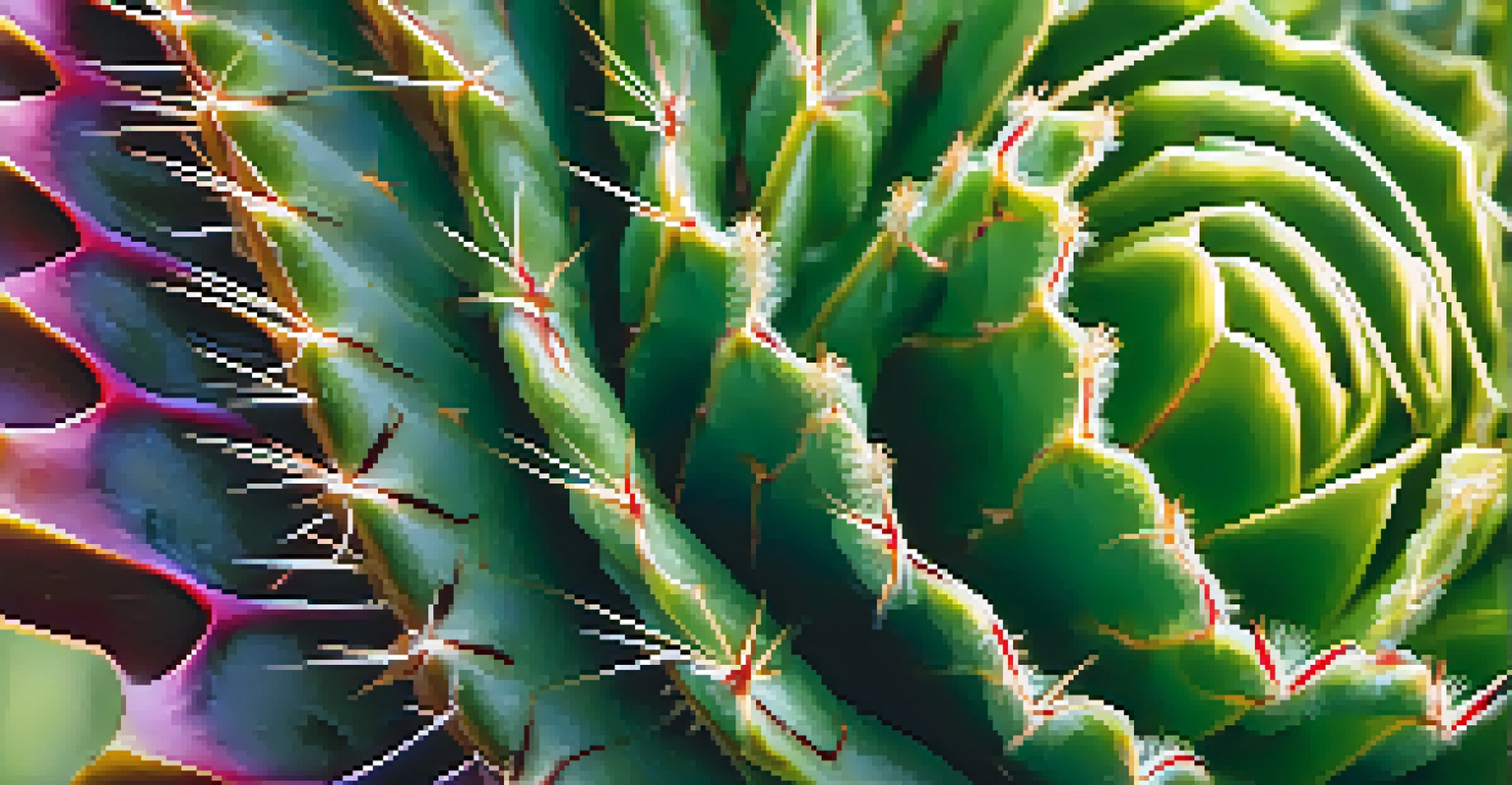 A close-up view of a slice of peyote cactus, showcasing its vibrant green color and intricate patterns against a natural background.