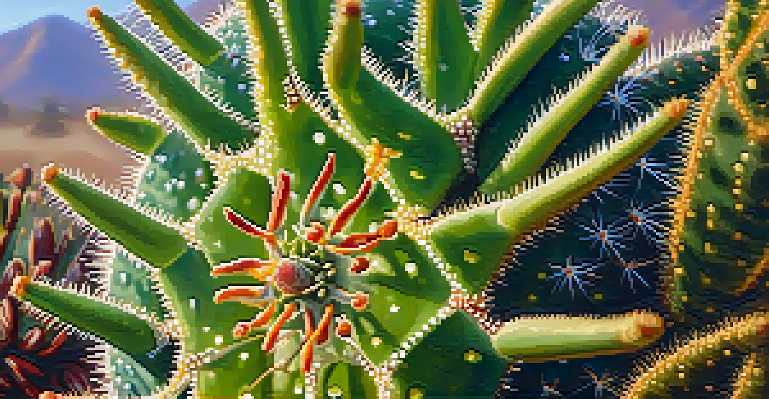 Close-up of a peyote cactus showcasing its textures and vibrant colors with a blurred background.