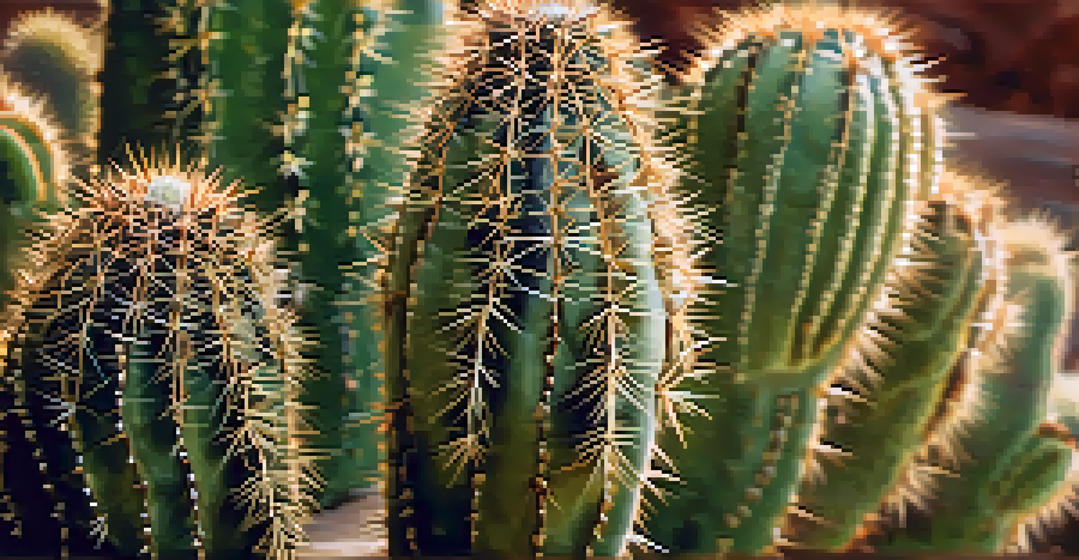 A close-up of a peyote cactus on a wooden surface, showcasing its texture and colors in soft light.