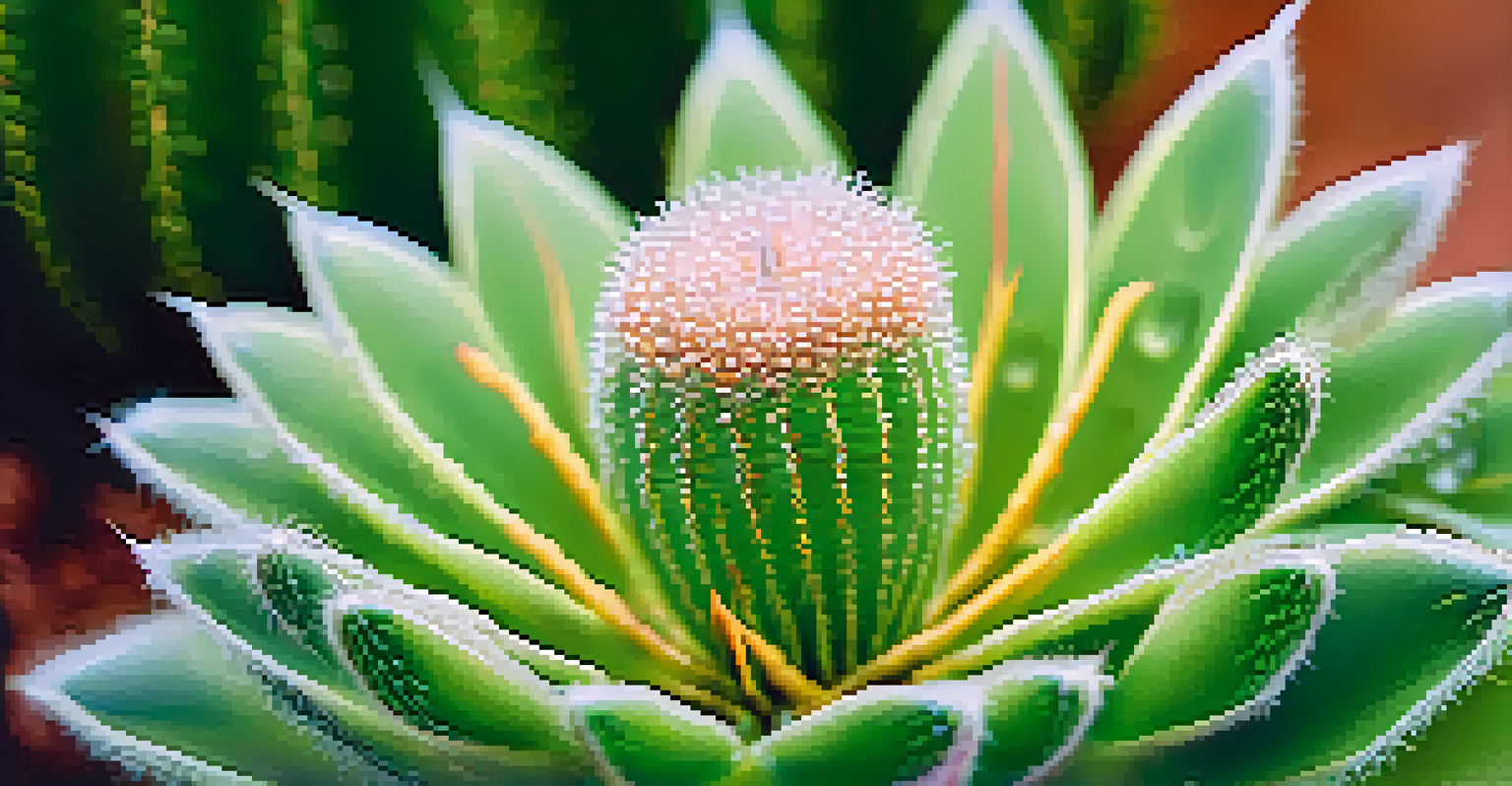 A detailed close-up of a peyote cactus highlighting its texture and vibrant green color.