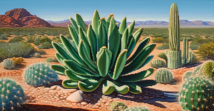 Close-up of a peyote cactus with spines and vibrant green color in a desert setting.