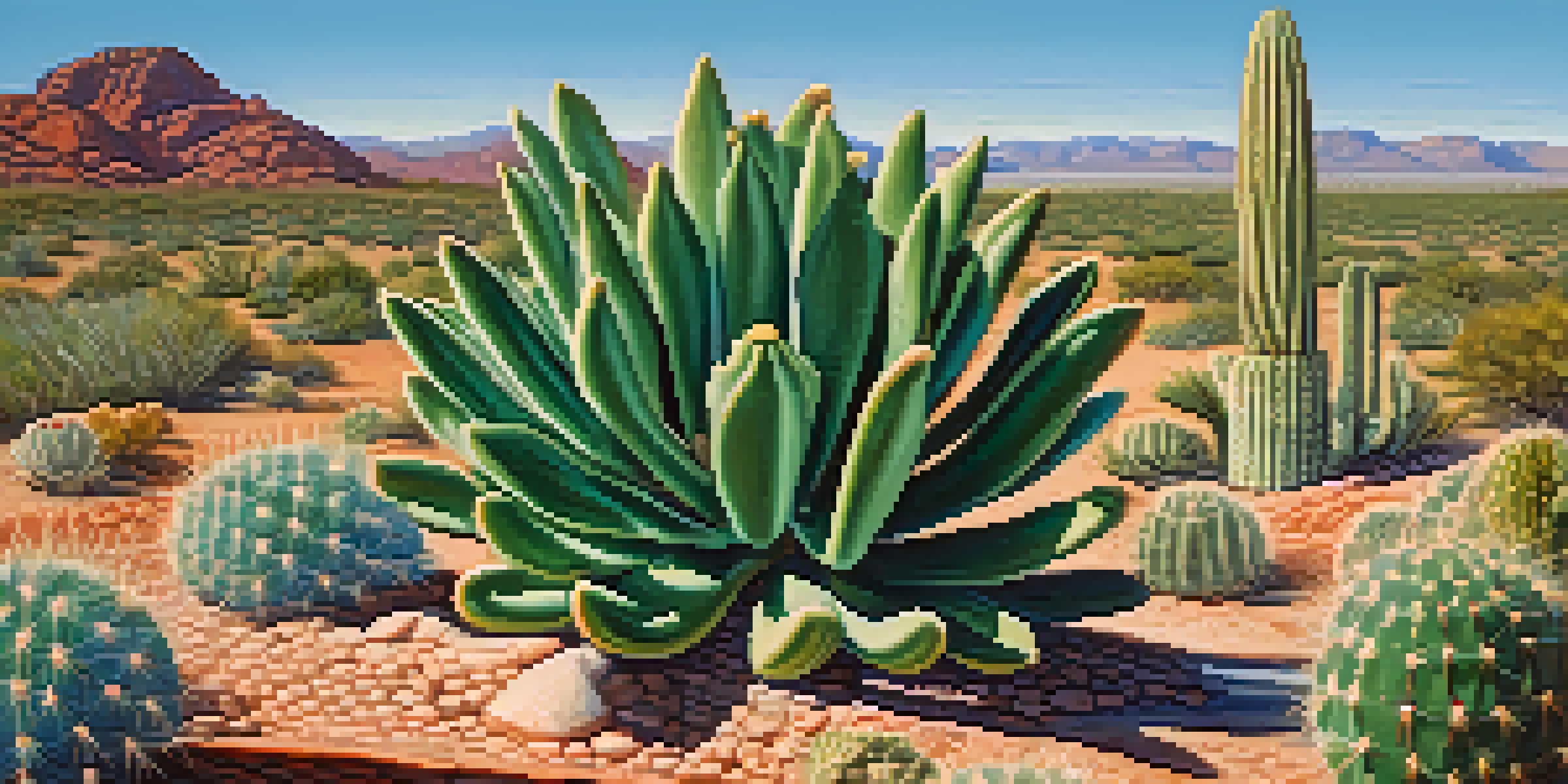 Close-up of a peyote cactus with spines and vibrant green color in a desert setting.