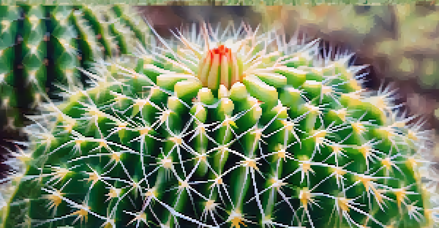 A detailed close-up of a peyote cactus highlighting its texture and color.