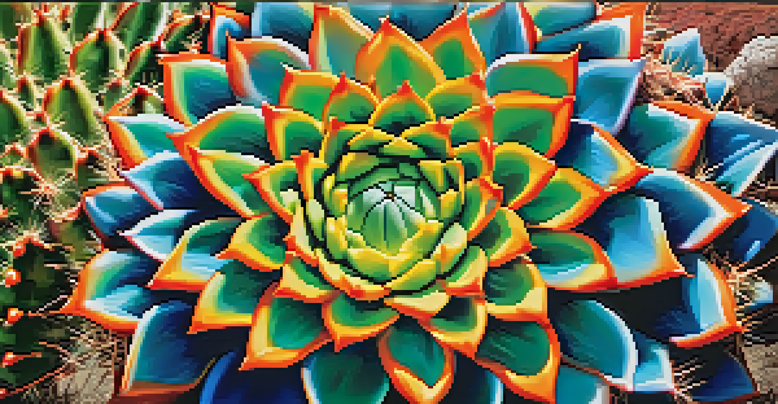 Close-up of a Peyote cactus with vibrant colors and unique textures in a natural setting.