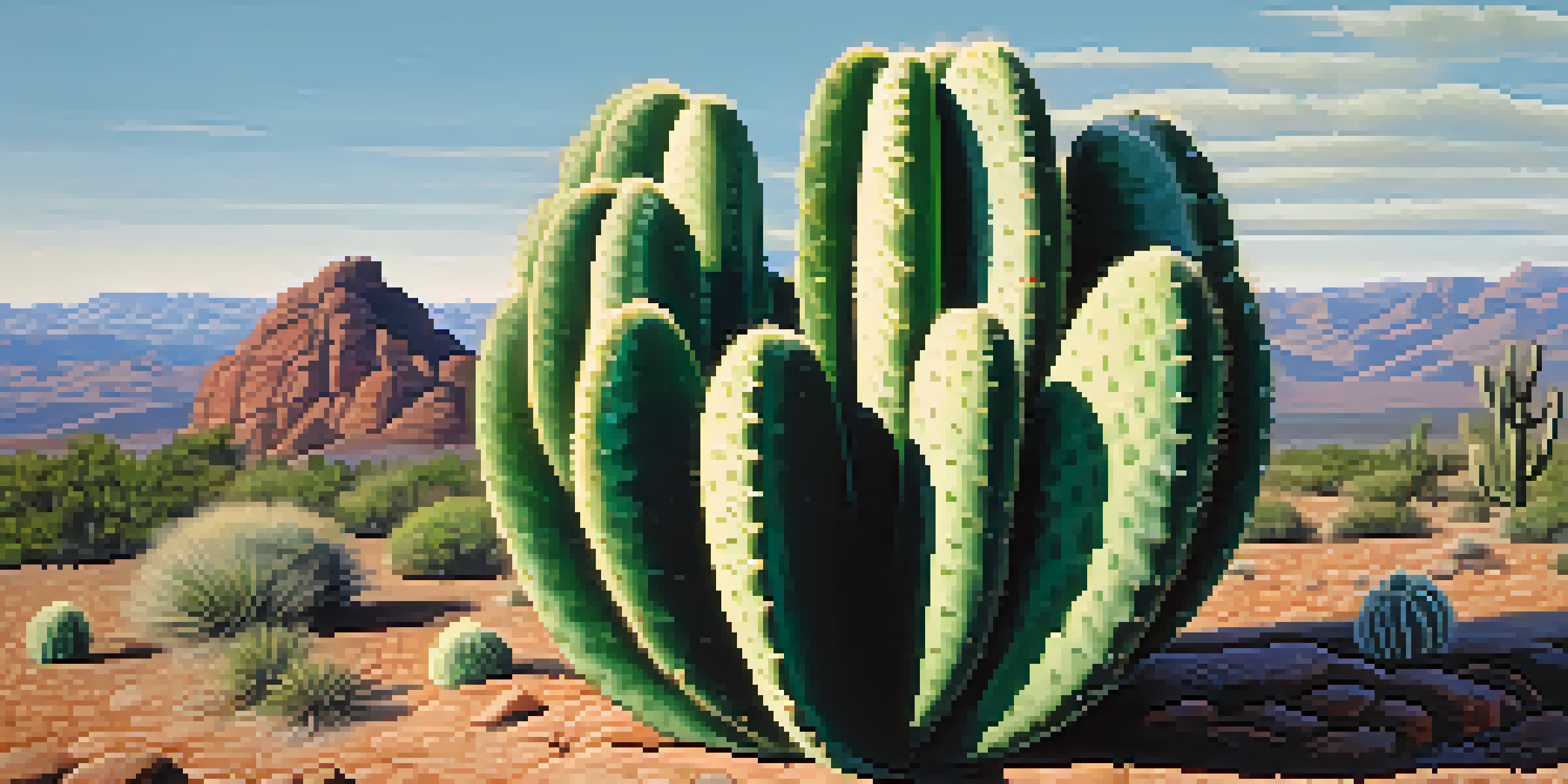 Close-up of a peyote cactus with a round shape and vibrant green skin against rocky desert background.