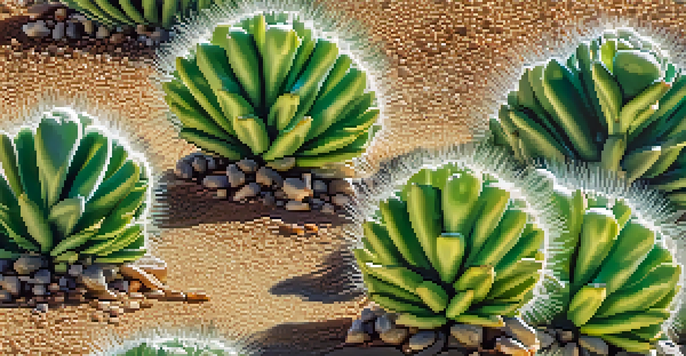 A close-up of a healthy peyote cactus in a desert setting, with sunlight highlighting its green texture and spines.